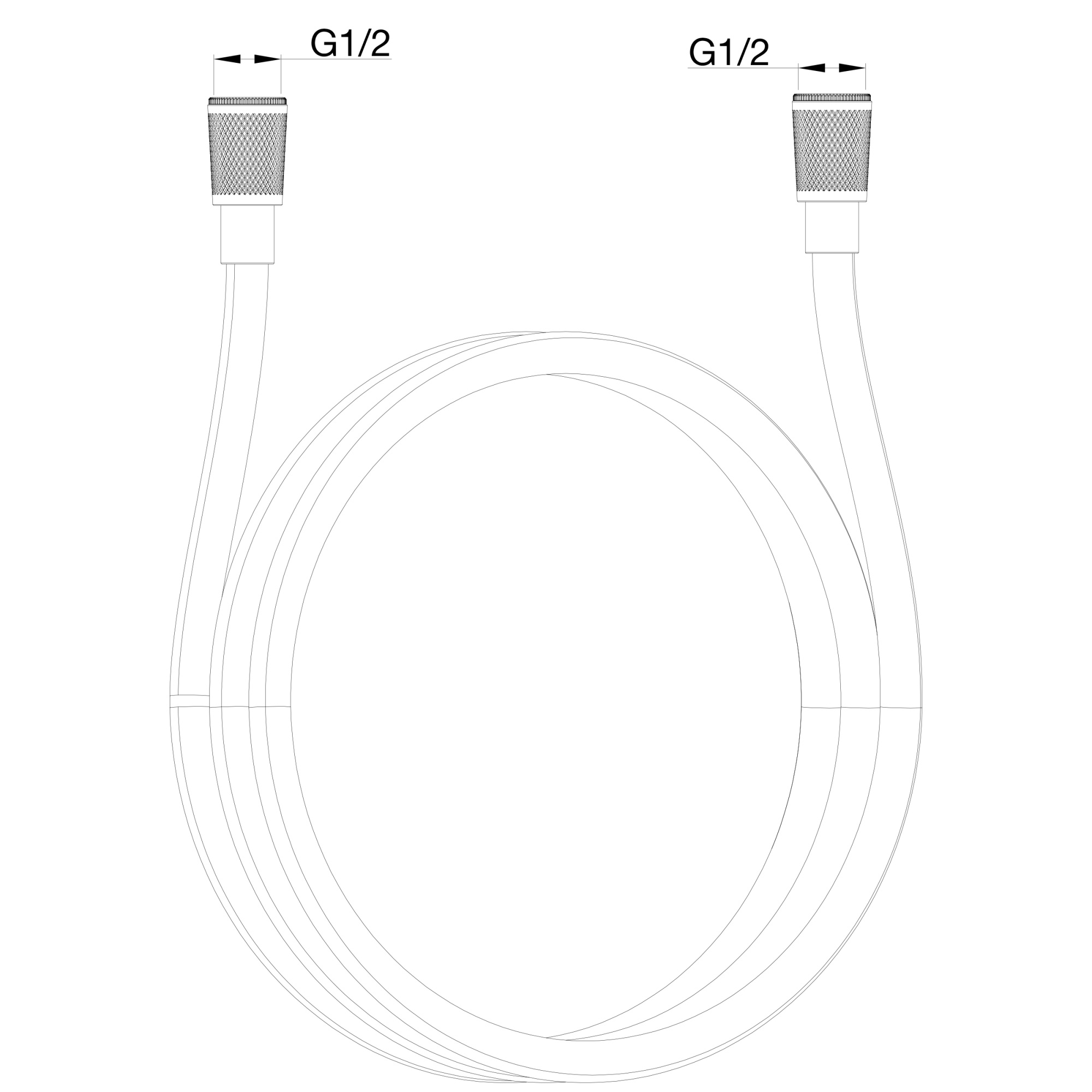 Шланг для душа в силиконовой оплётке 1200 мм wonzon & woghand, черный матовый (ww-rg01-1200-mb)