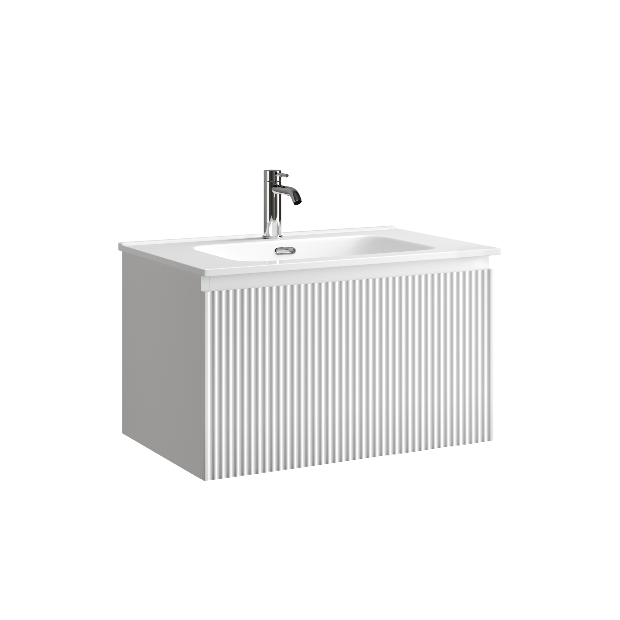 Тумба подвесная SANCOS Snob R 1.0 690х445х406, c одним ящиком оснащенным доводчиками Bianco, арт. SNR1.070W