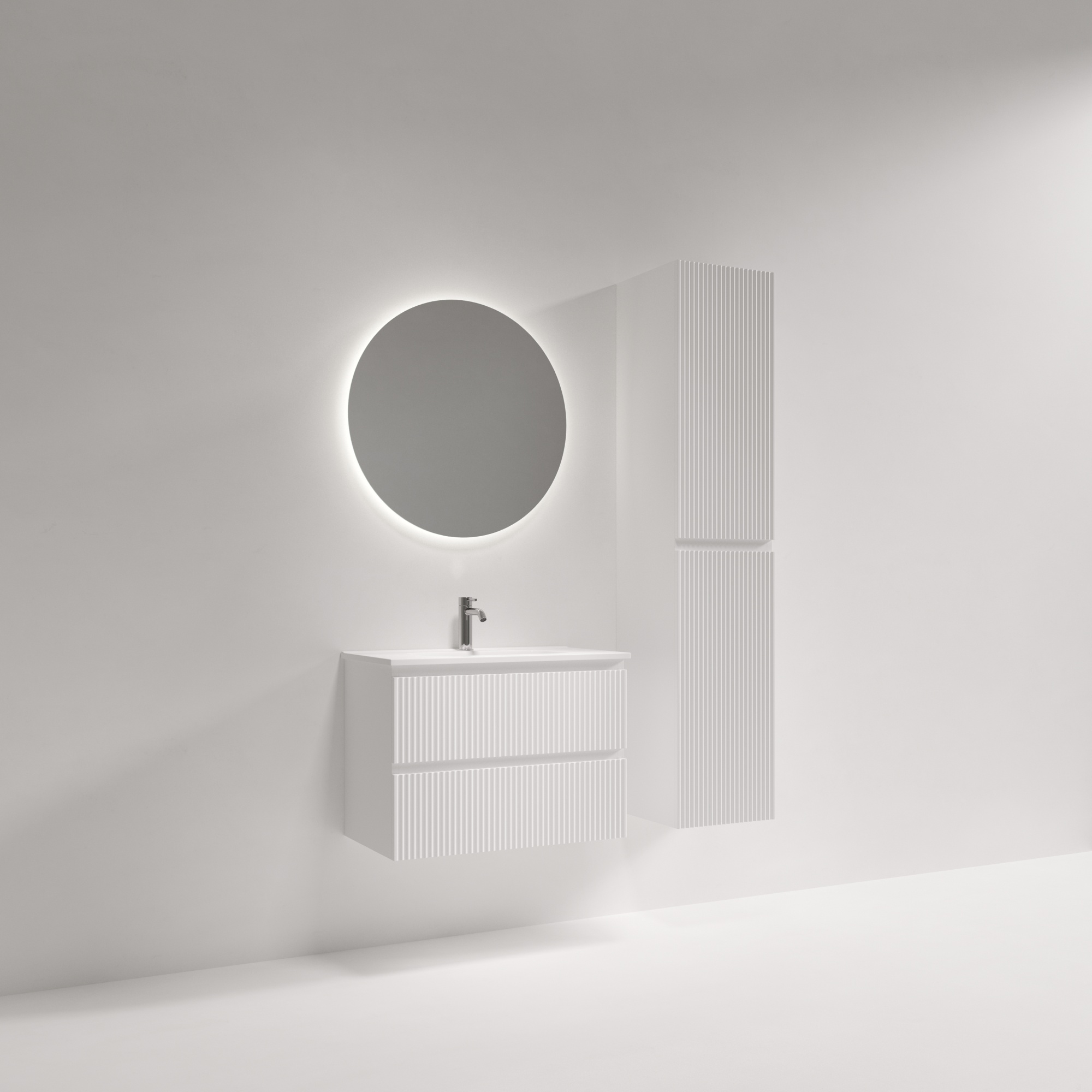 Тумба подвесная SANCOS Snob R 690х390х500, c двумя ящиками оснащенными доводчиками, Bianco, арт.SNR70/39W