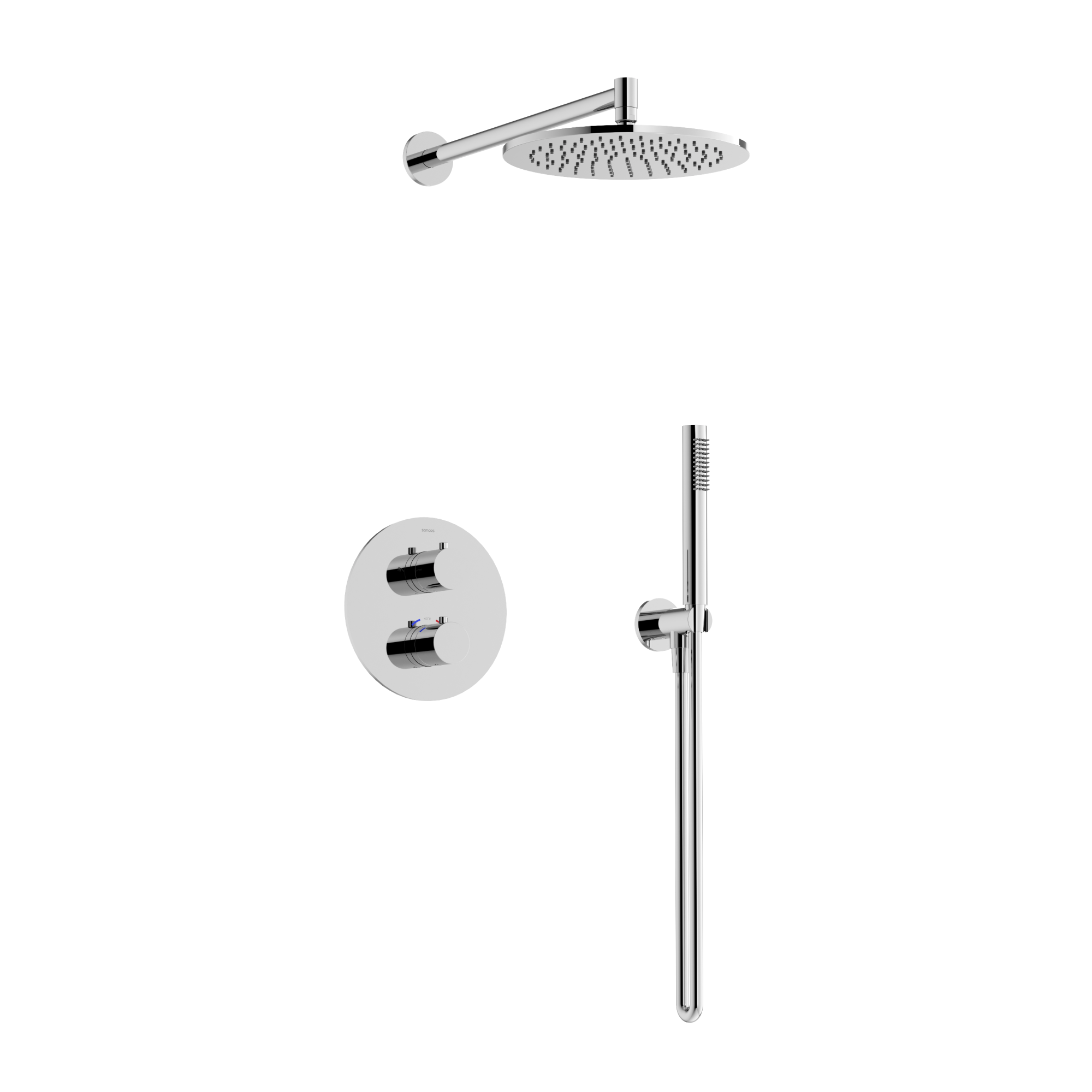Душевой комплект с термостатом sancos etna, с внутренней частью, хром, арт. sc9010ch Душевой комплект с термостатом sancos etna, с внутренней частью, хром, арт. sc9010ch