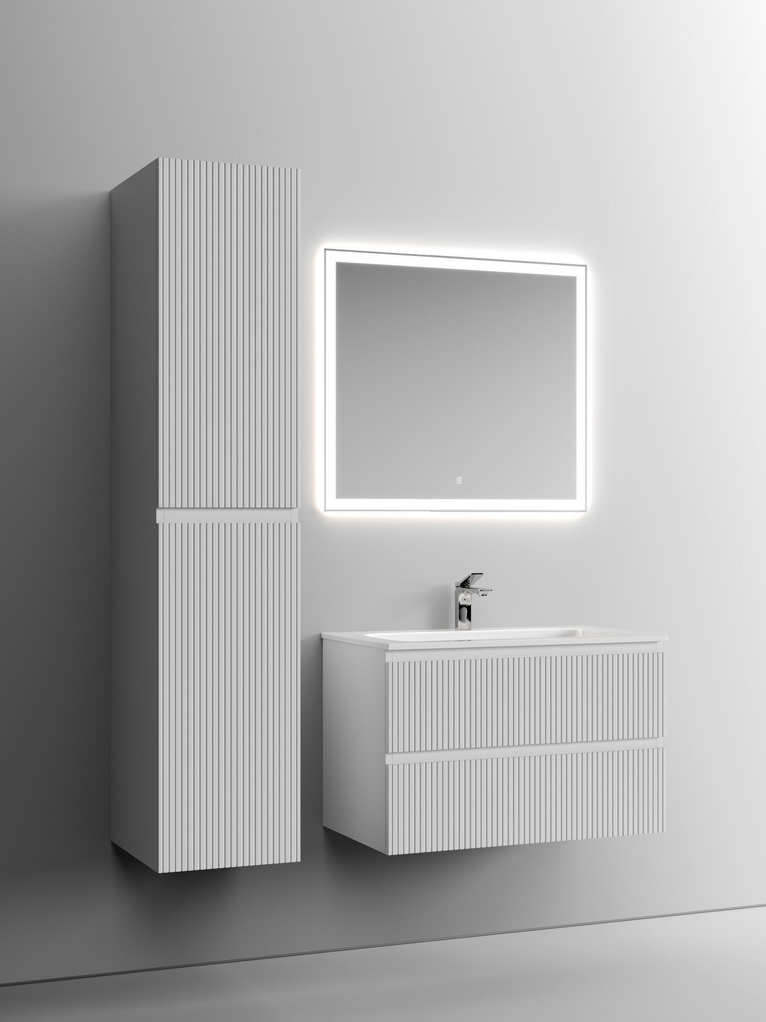 Тумба подвесная sancos snob t 790х445х500, c двумя ящиками оснащенными доводчиками, bianco, арт.snt80w