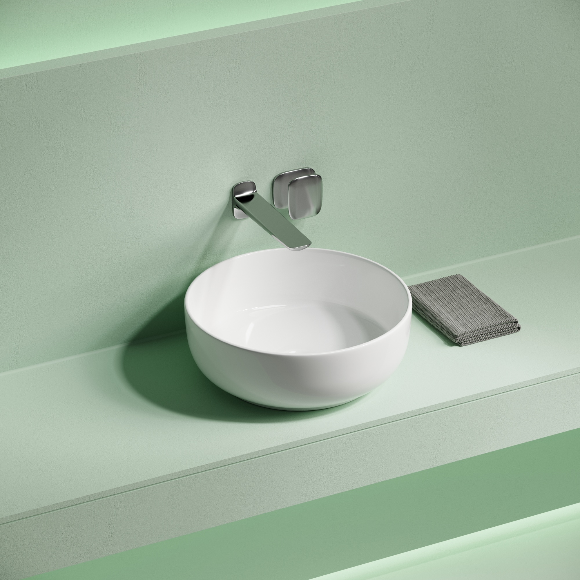 Раковина накладная taycan, круглая, диаметр 375 мм, высота 140 мм, белая Раковина накладная taycan, круглая, диаметр 375 мм, высота 140 мм, белая