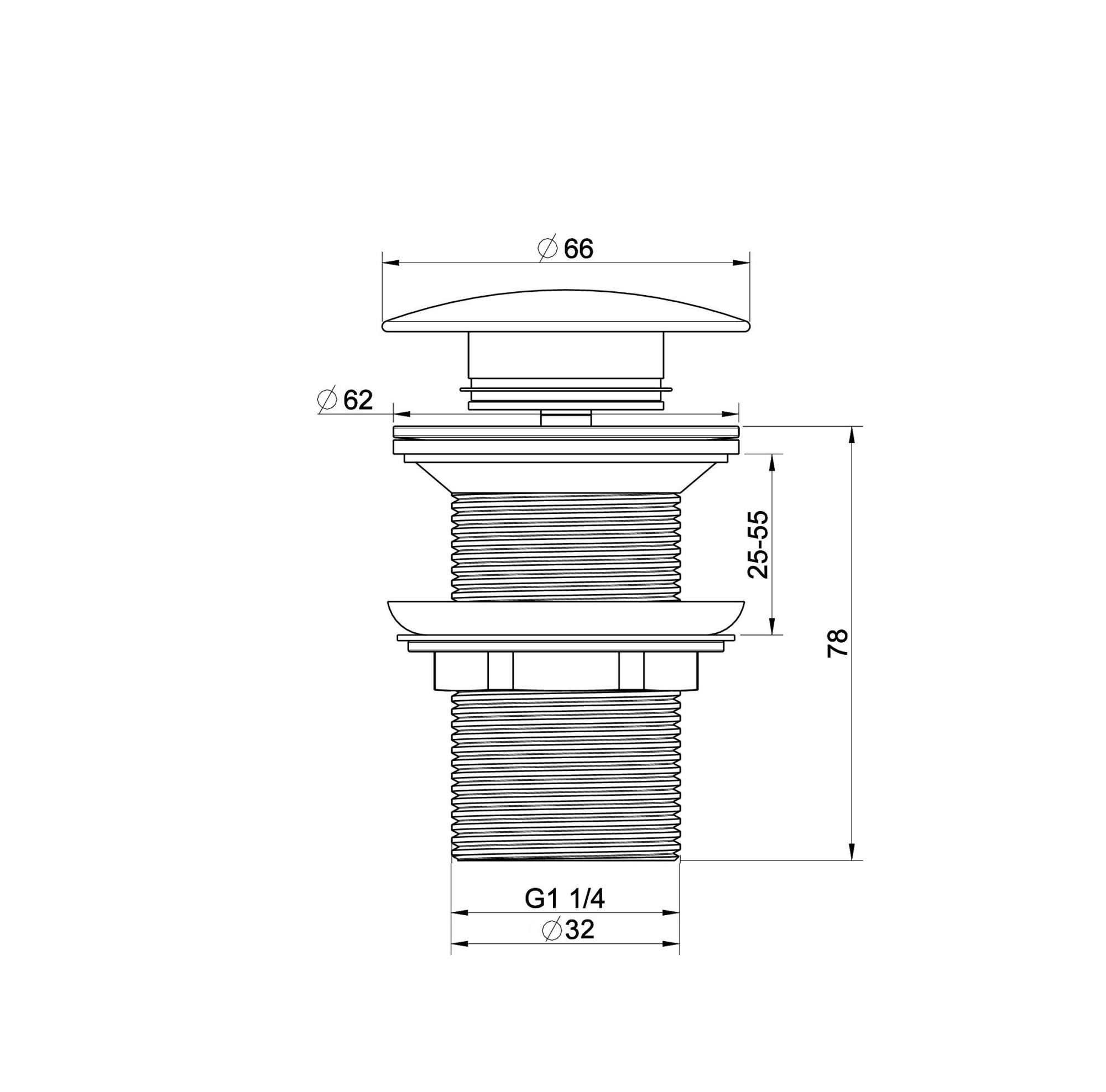 Донный клапан для раковины 1 1/4 wonzon & woghand, хром (ww-88ss02-cr)