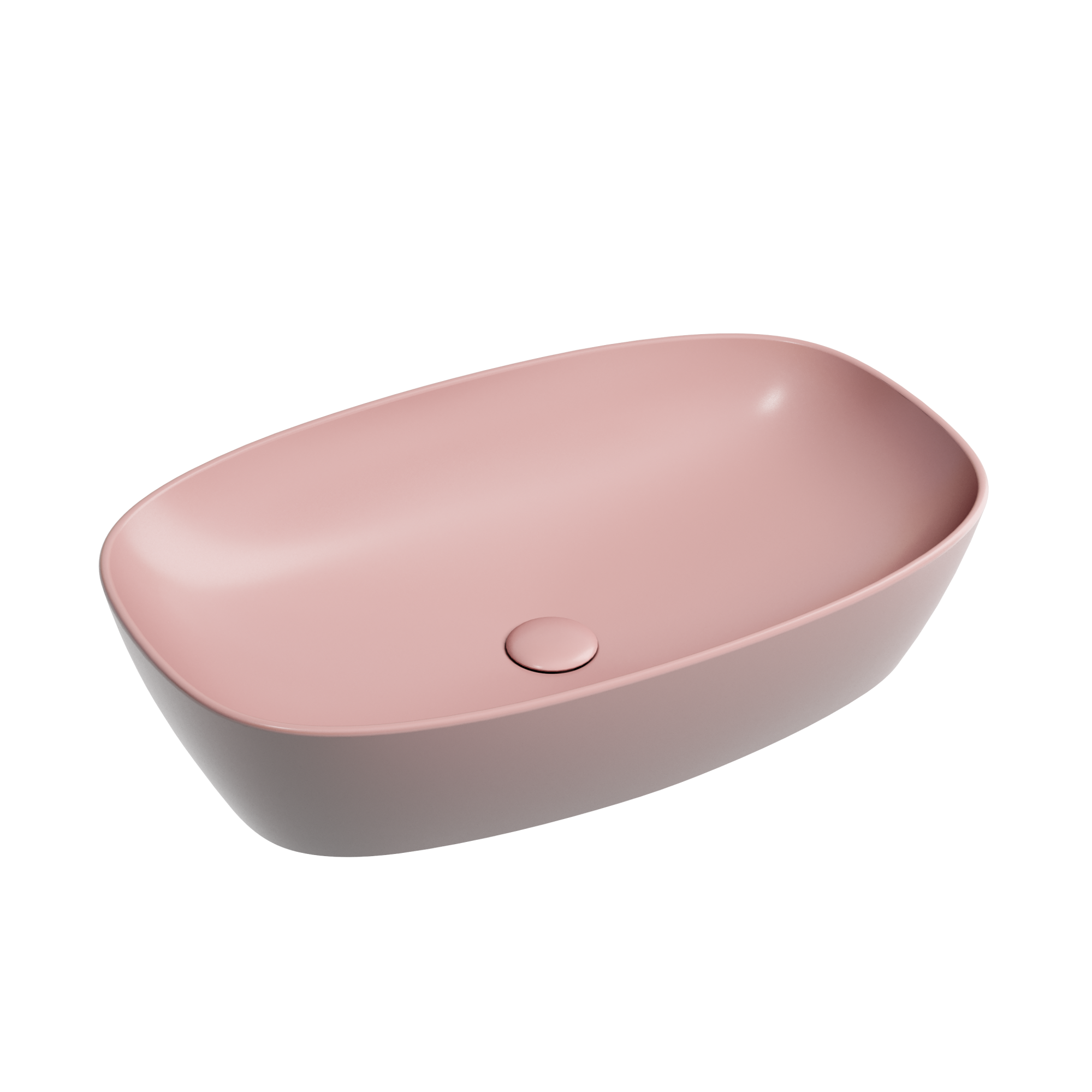 Умывальник чаша накладная овальная (цвет розовый матовый) element 600x380x138мм