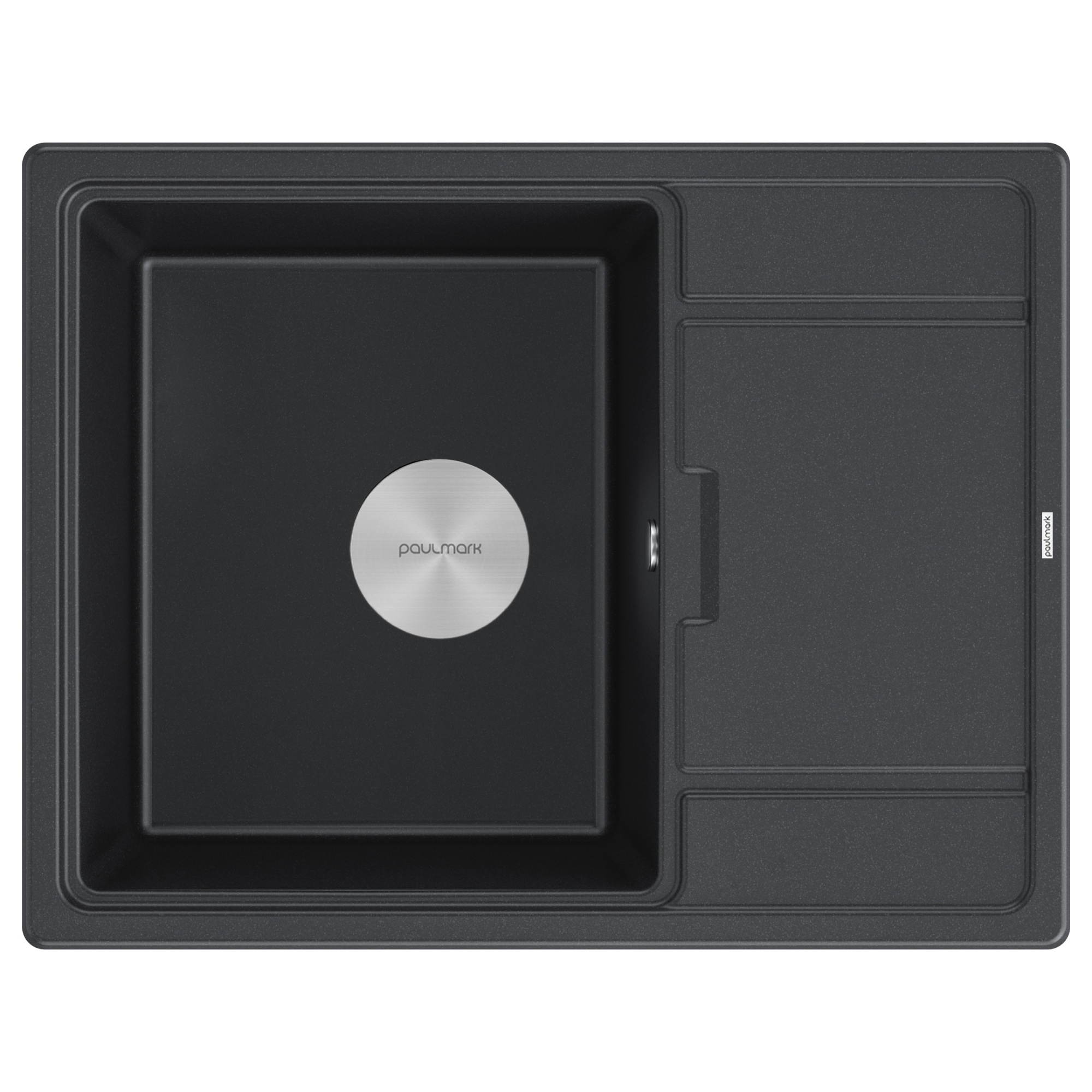 Мойка flugen 50-650, it-granit, pm216550-bl, черный , 650х500 мм, paulmark