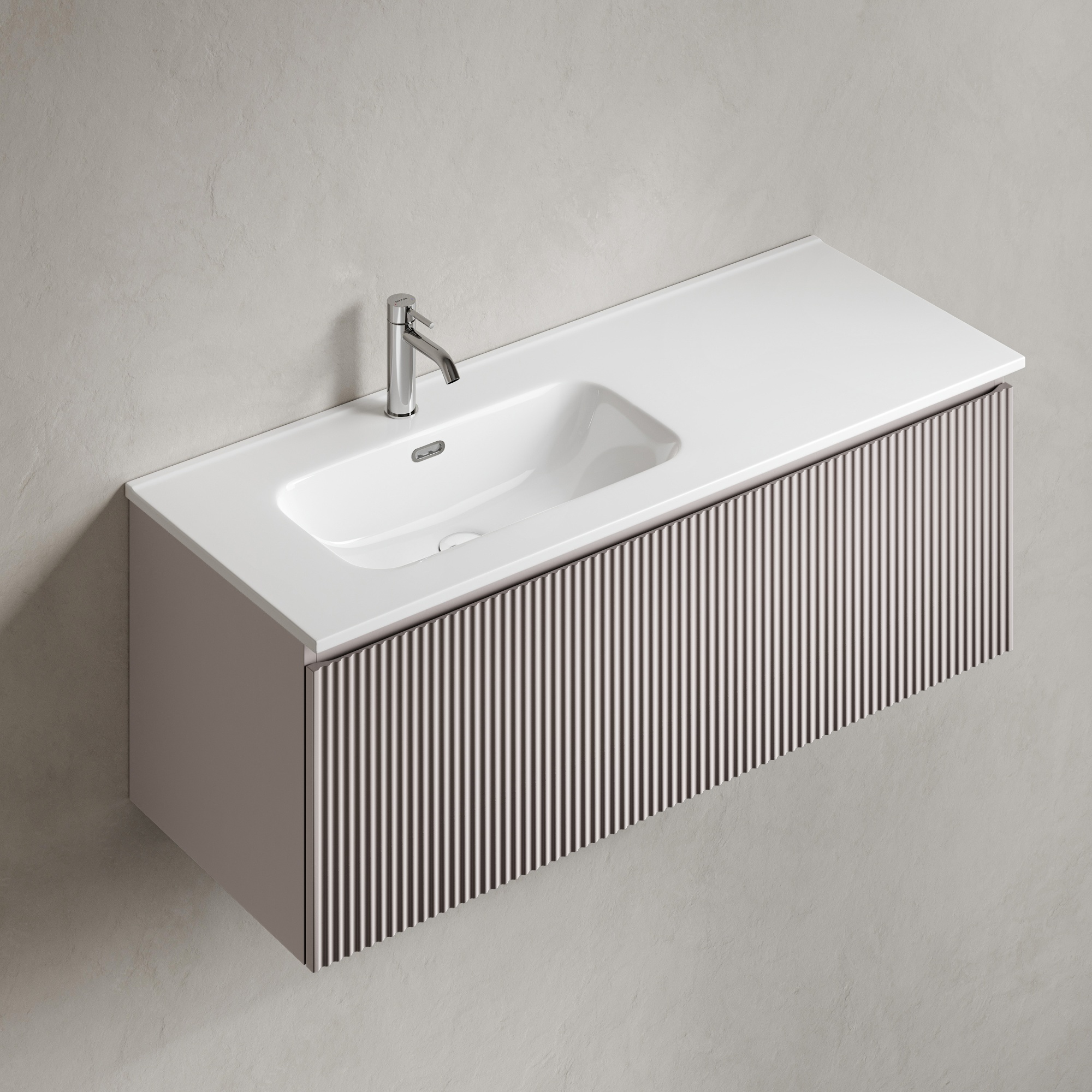 Тумба подвесная SANCOS Snob R 1.0 1195х445х406, c одним ящиком оснащенным доводчиками, Doha Soft , арт.SNR1.0120LSM