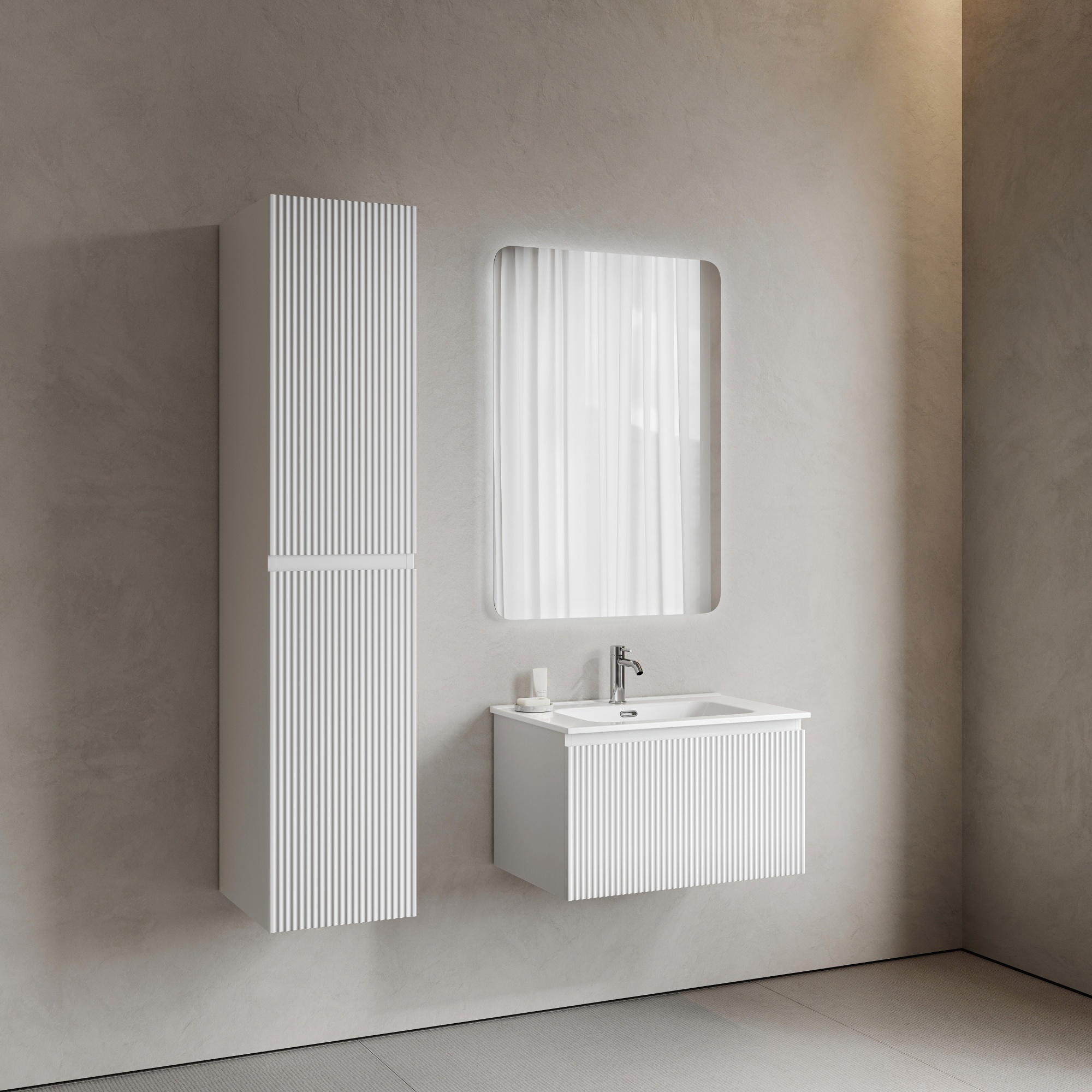 Тумба подвесная SANCOS Snob R 1.0 690х445х406, c одним ящиком оснащенным доводчиками Bianco, арт. SNR1.070W