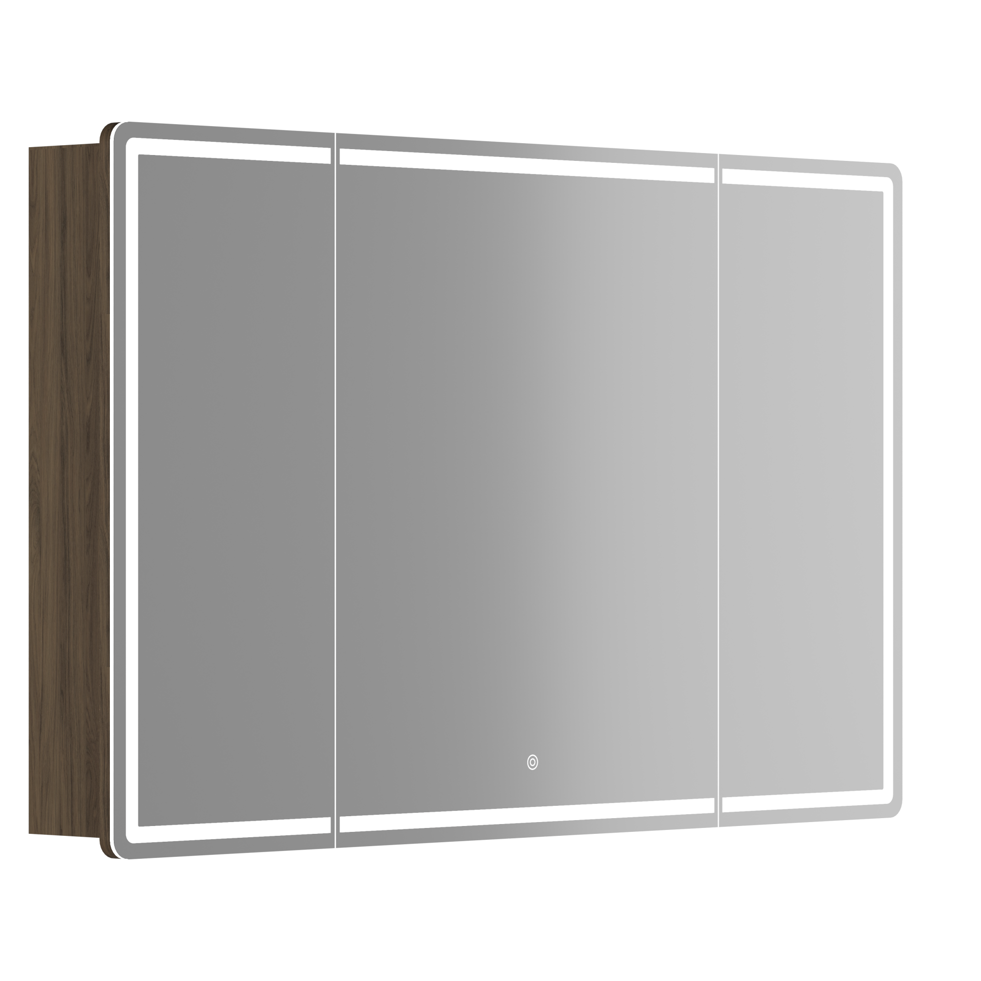 Зеркальный шкаф для ванной комнаты sancos mirror 1190x150х740 мм, с led подсветкой, цвет дуб чарльстон, арт. mi120ech