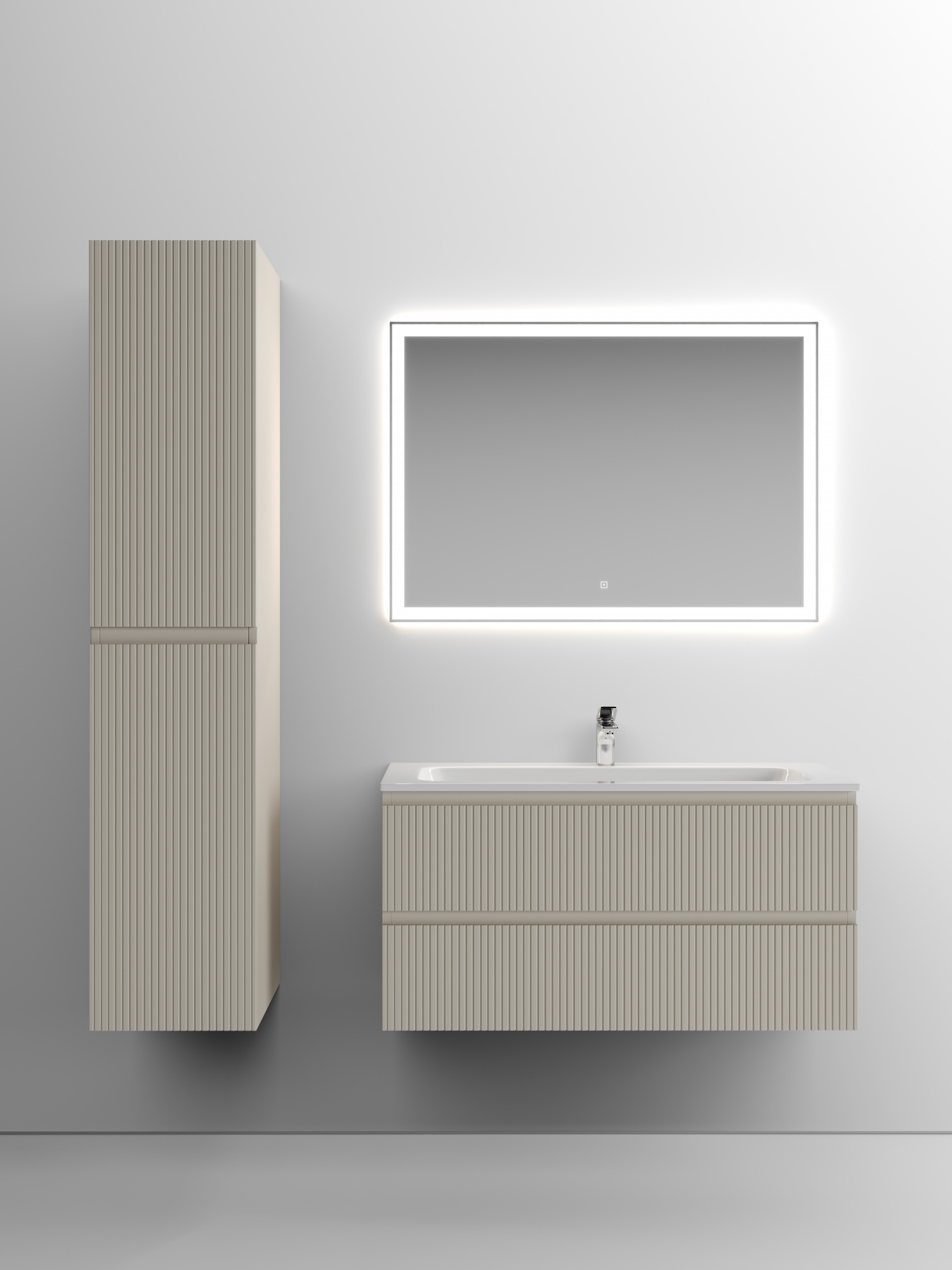 Тумба подвесная sancos snob t 995х445х500, c двумя ящиками оснащенными доводчиками, beige soft , арт.snt100ce