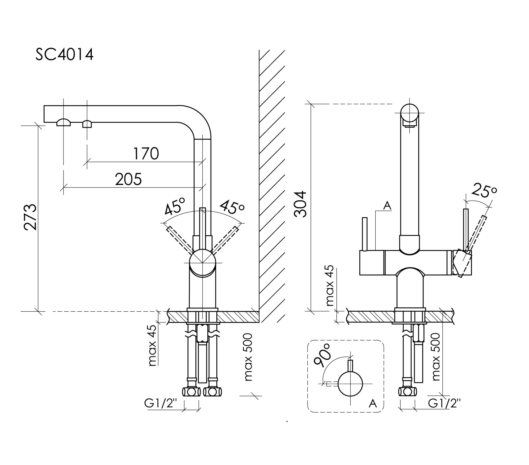 Смеситель для кухни SANCOS Foster с возможностью подключения фильтра для воды, цвет хром, арт. SC4014СH