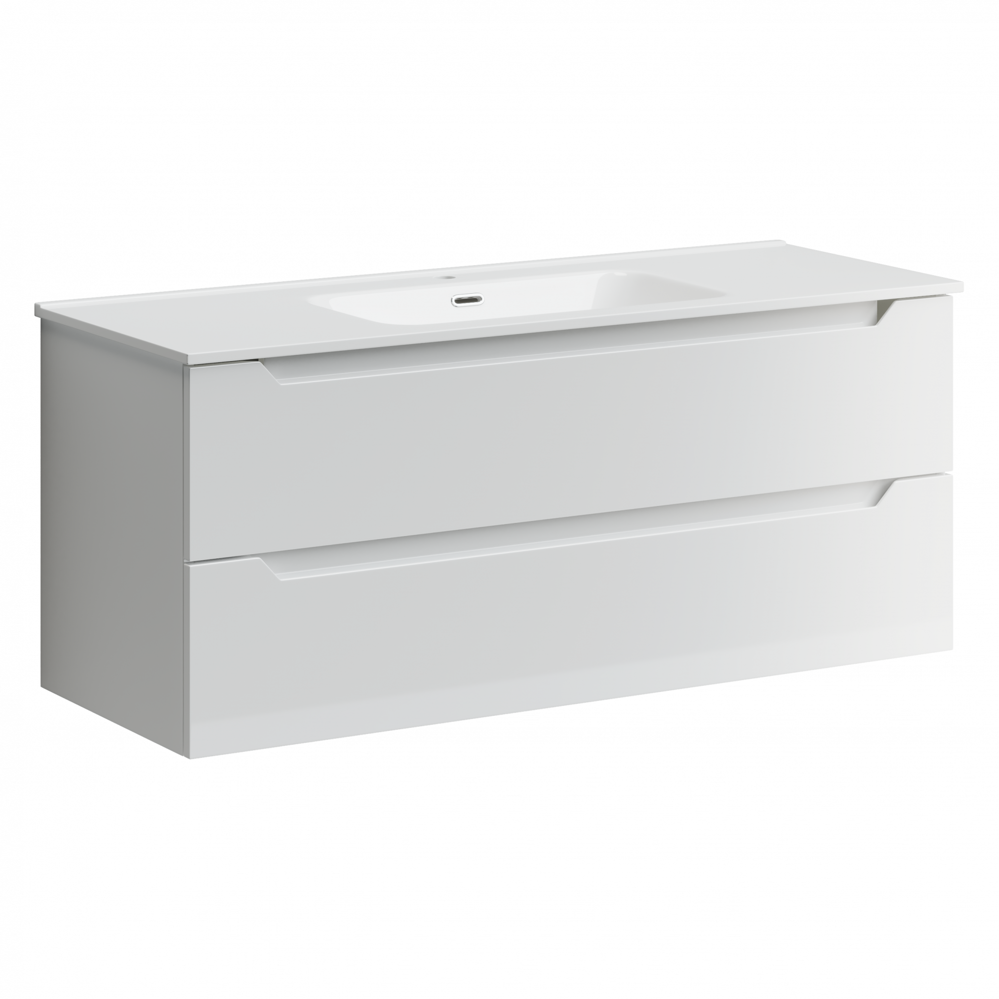 Тумба подвесная sancos norma 2.0 1190х450х500, c двумя ящиками оснащенными доводчиками, белый глянец , арт. nr2.120-1w