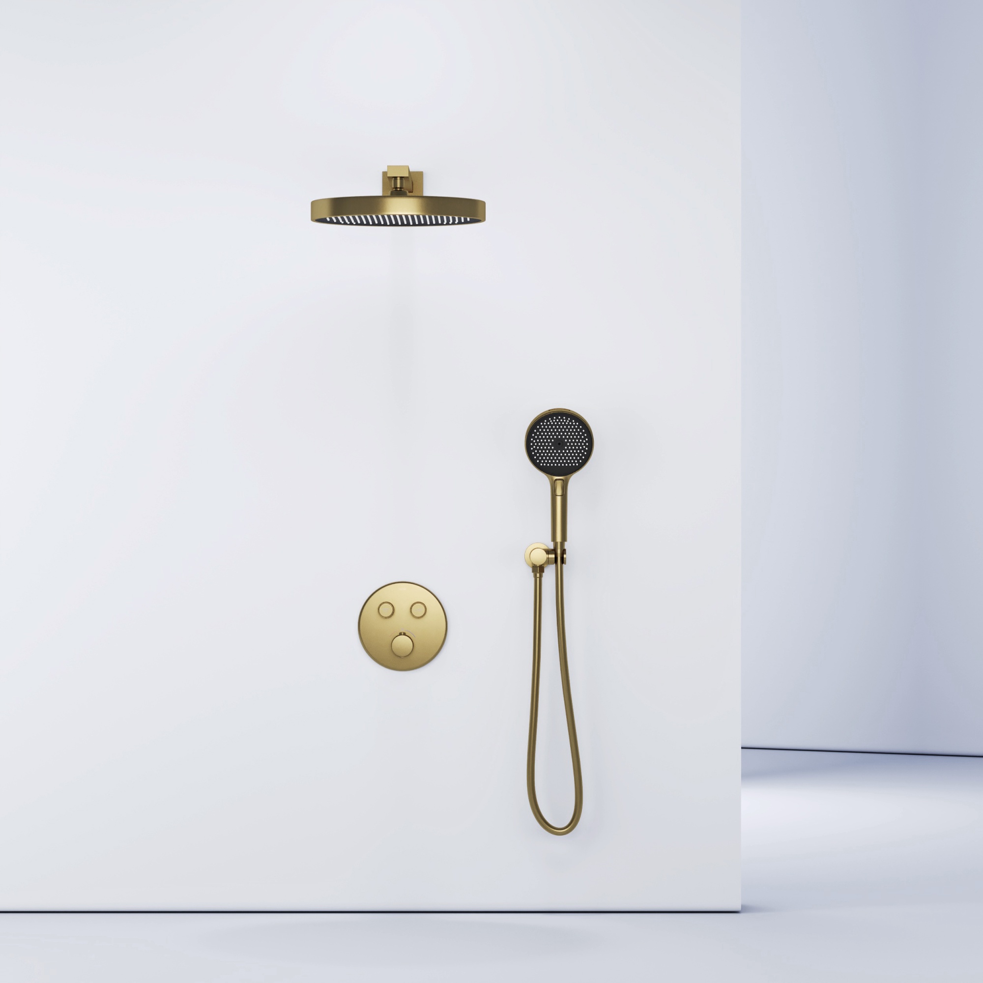 Душевой комплект sancos space встраиваемый c термостатическим смесителем, цвет золото брашированное , арт. sc3006bg Душевой комплект sancos space встраиваемый c термостатическим смесителем, цвет золото брашированное , арт. sc3006bg