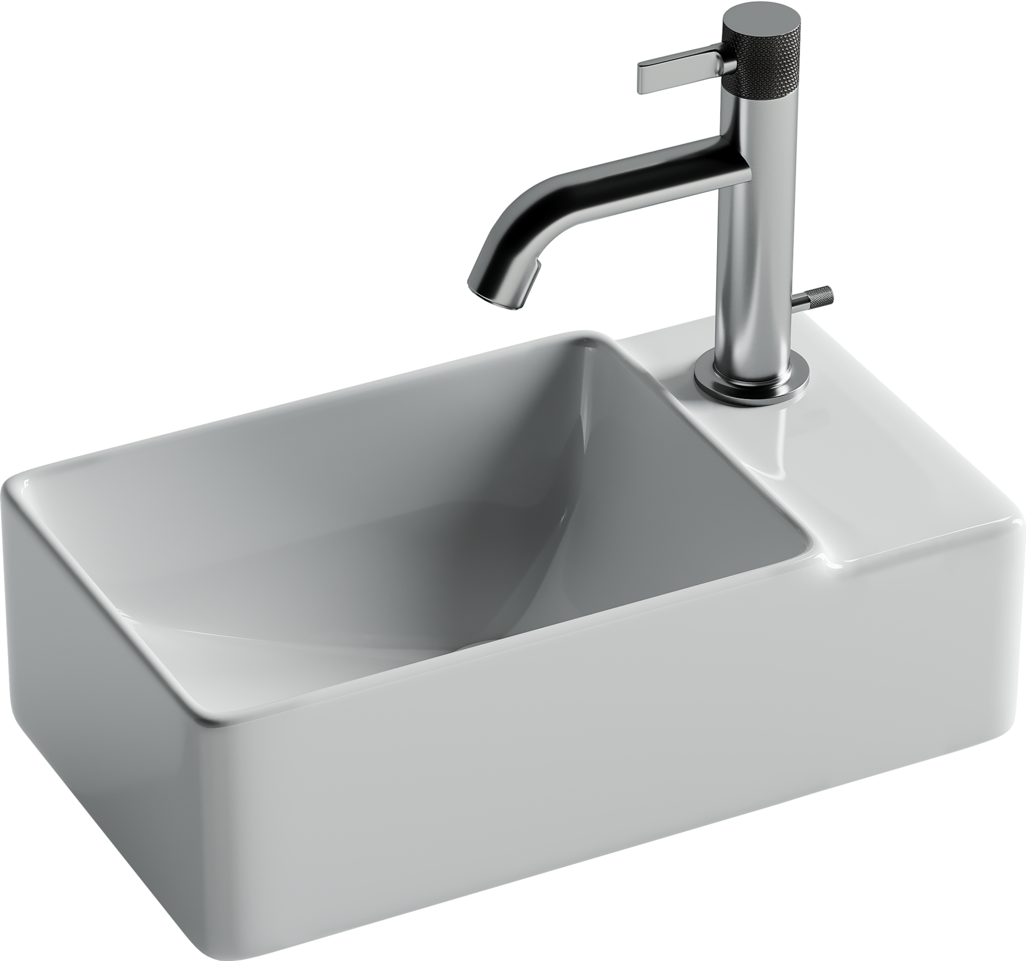 Умывальник подвесной прямоугольный (чаша слева, отверстие под смеситель справа) element 395x220x125мм