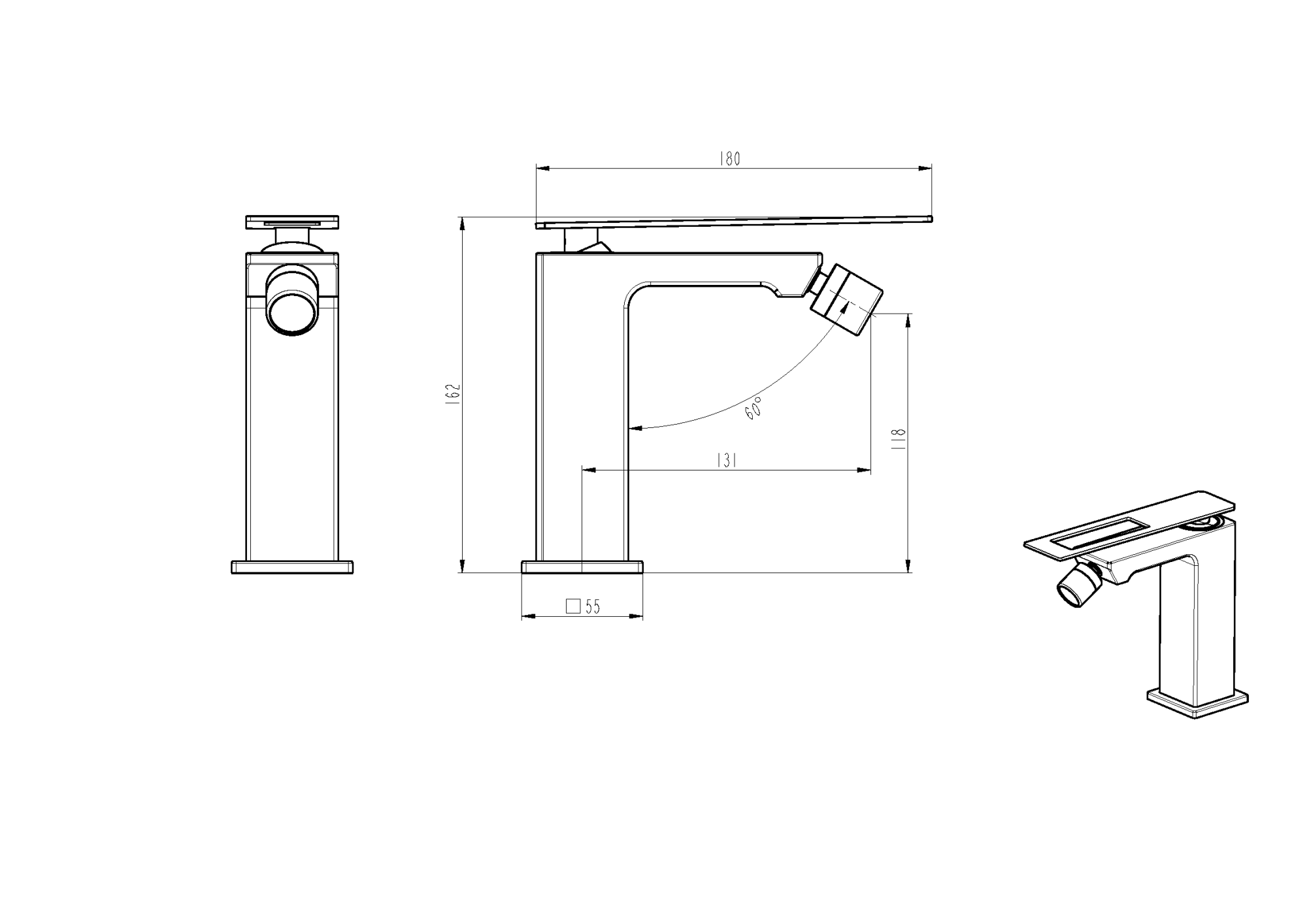 Смеситель q для биде goldblack