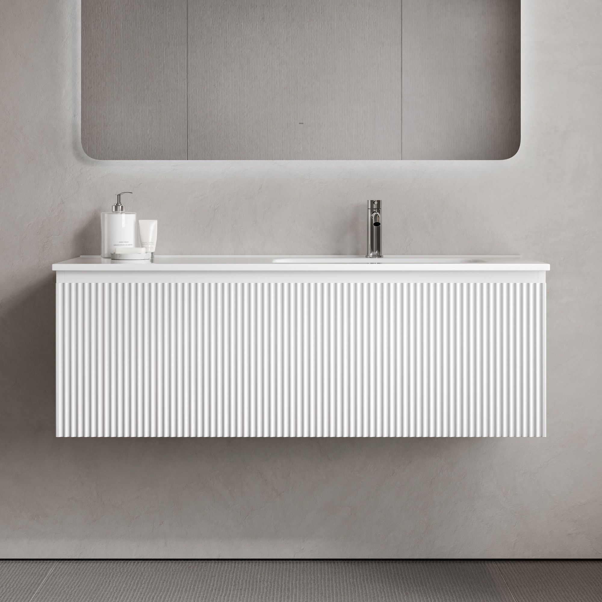 Тумба подвесная SANCOS Snob R 1.0 1195х445х406, c одним ящиком оснащенным доводчиками, Bianco , арт.SNR1.0120RW