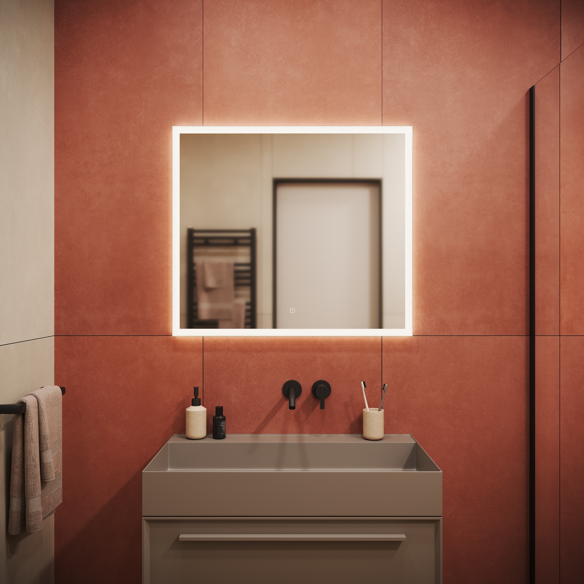 Зеркало для ванной комнаты  sancos palace 800х700 с подсветкой, арт. pa800