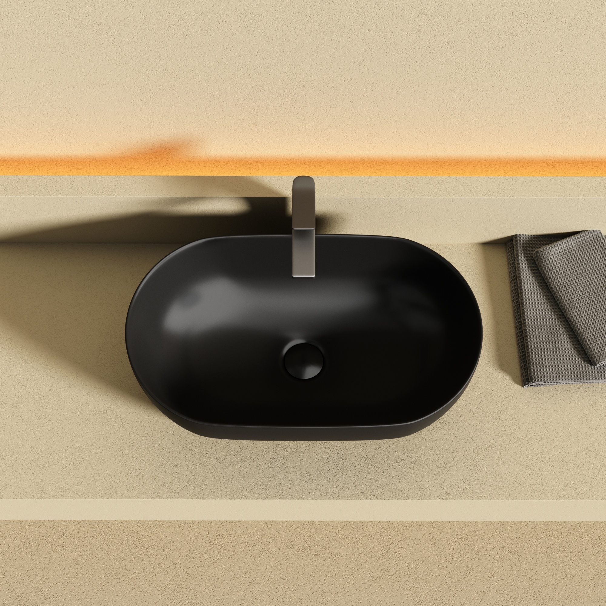 Раковина ceramicanova twist накладная овальной формы 500x300x140 черный матовый cn12001mb Раковина ceramicanova twist накладная овальной формы 500x300x140 черный матовый cn12001mb