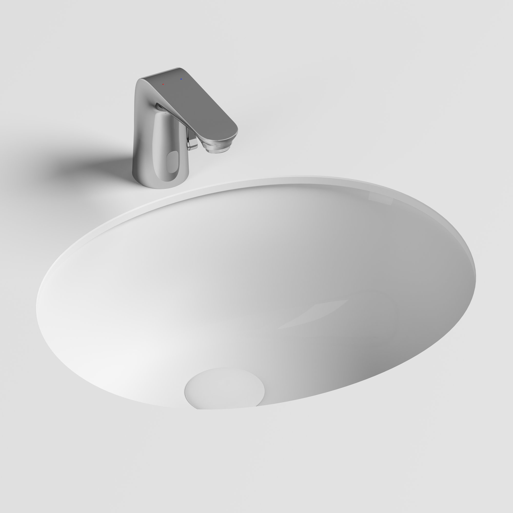 Умывальник овальный встраиваемый под столешницу element 510x420x195мм, с крепежом и шаблоном для установки