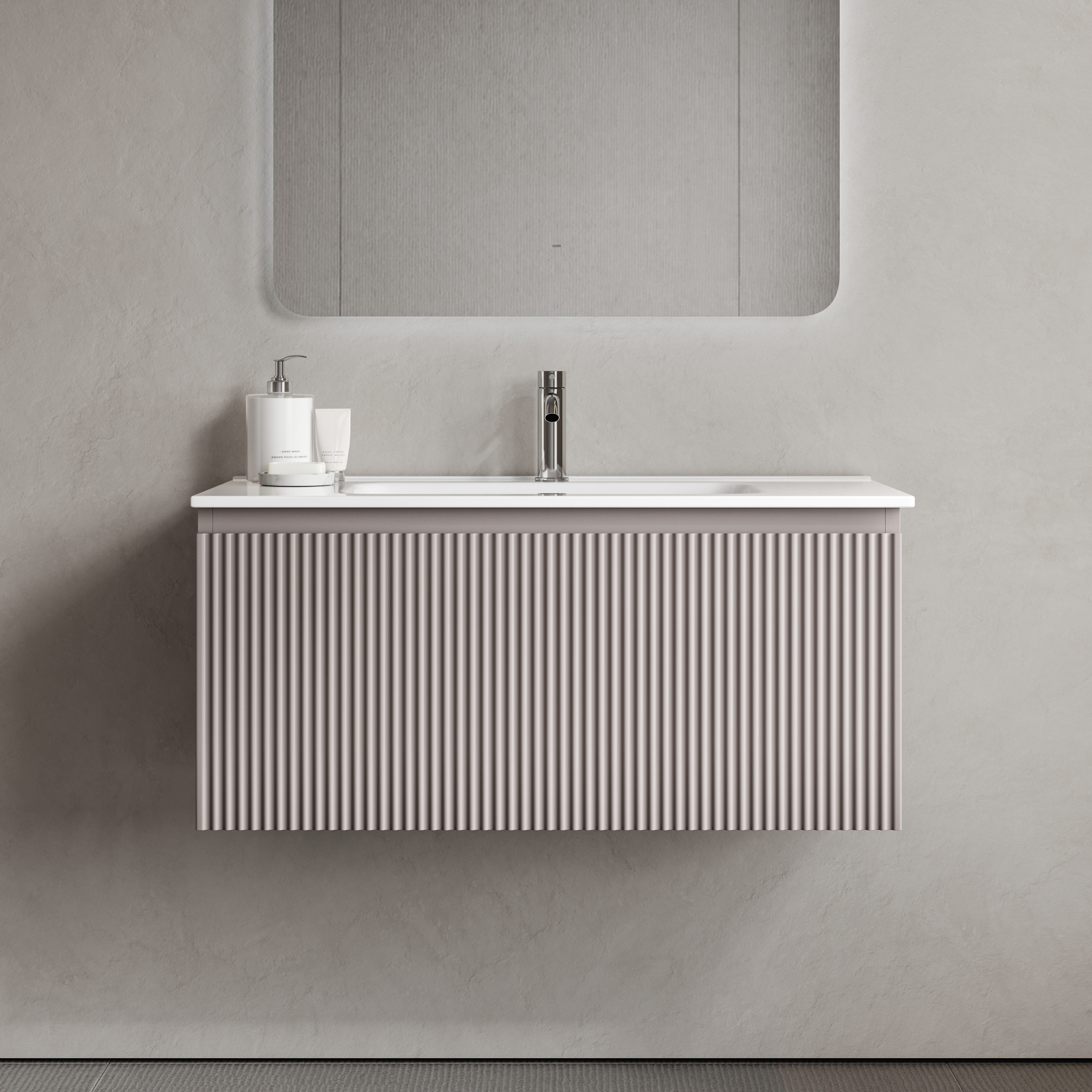 Тумба подвесная SANCOS Snob R 1.0 890х445х406, c одним ящиком оснащенным доводчиками, Doha Soft , арт.SNR1.090SM