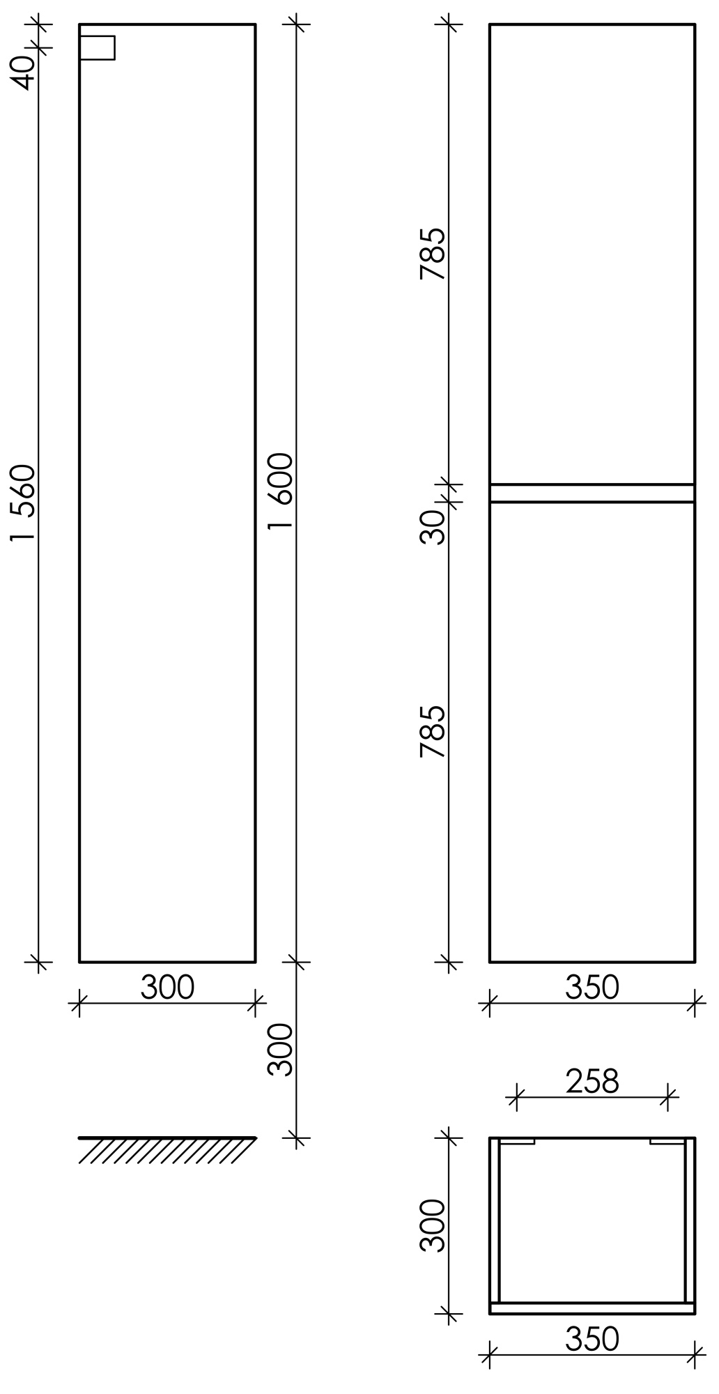 Шкаф-пенал sancos urban подвесной дуб чарльстон , 350х300х1600 мм, арт. pur35ech