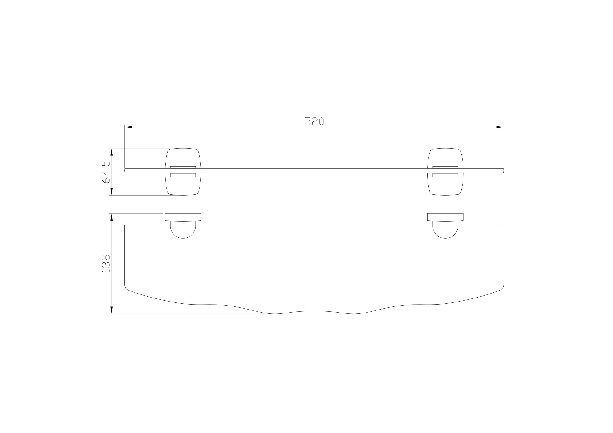 Стеклянная полка для ванной wonzon & woghand porto, хром (ww-1701)