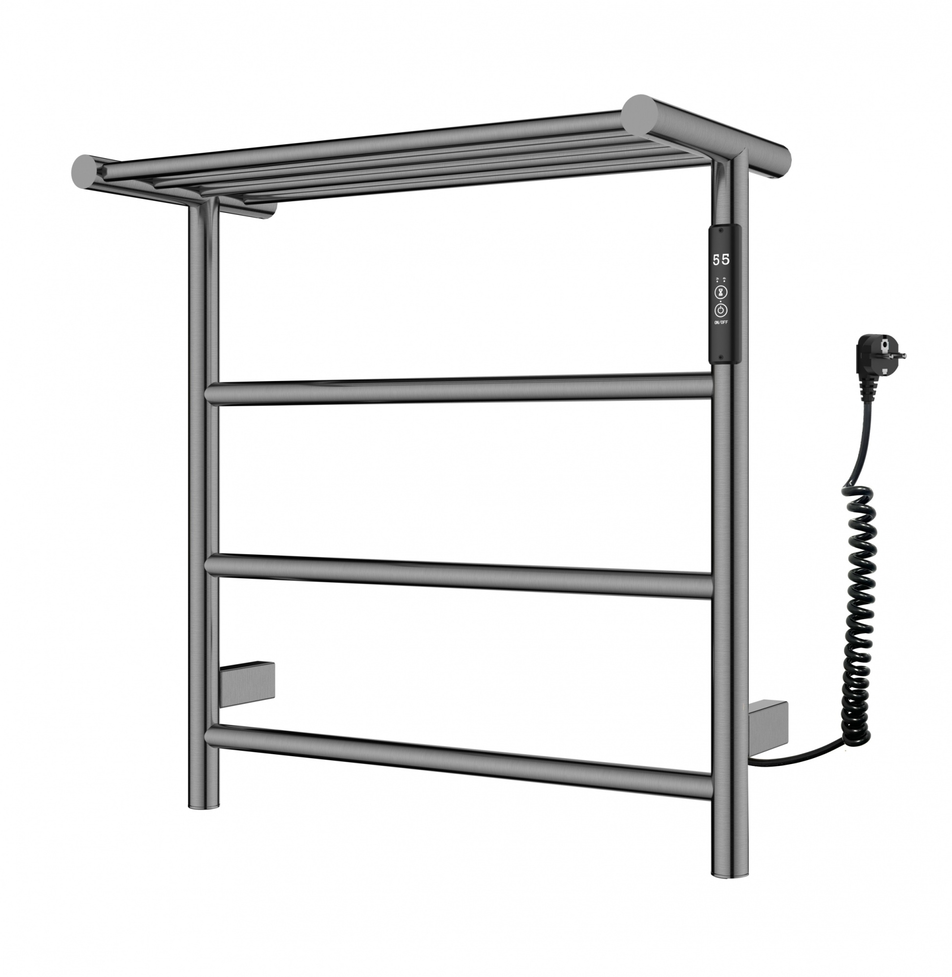 Полотенцесушитель электрический с полкой wonzon & woghand bonn, темный графит (ww-al402-gm)