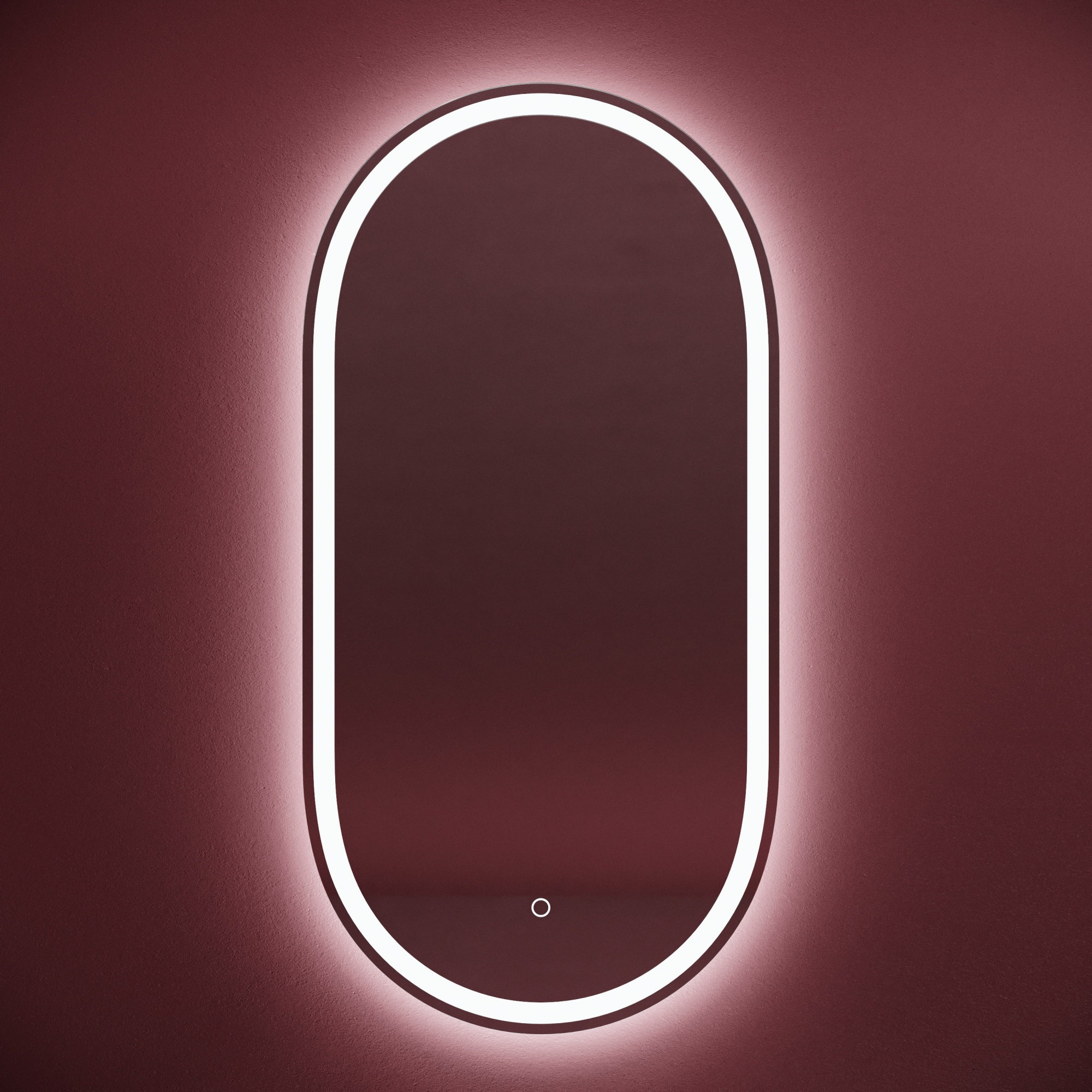 Зеркало для ванной комнаты sancos oval, фронтальная подсветка 450х900 с сенсорным управлением на прикосновение, арт. ov45f