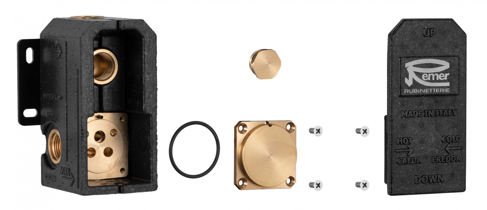 Монтажная коробка для встраиваемых смесителей на 1-2 выхода (для ххх09kb и хх30kb) remer