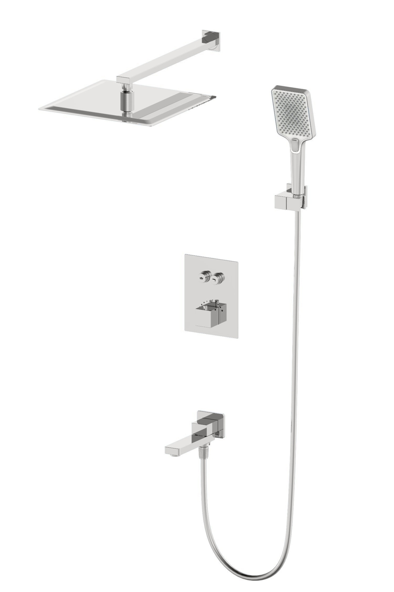 Душевая система с термостатом встраиваемая wonzon & woghand, брашированный никель (ww-88929003-bn)