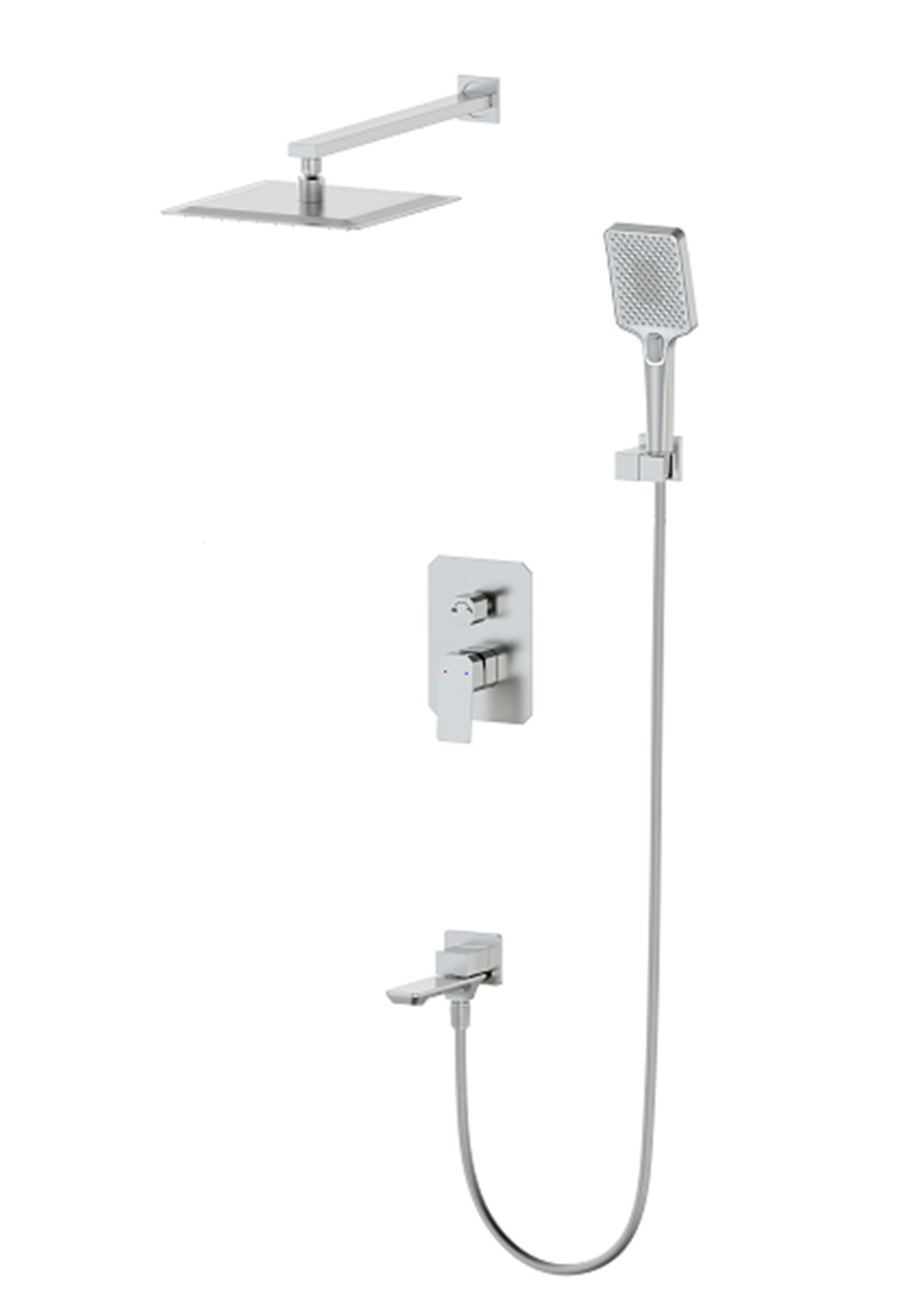 Душевая система встраиваемая wonzon & woghand diamond, брашированный никель (ww-88939011-bn)