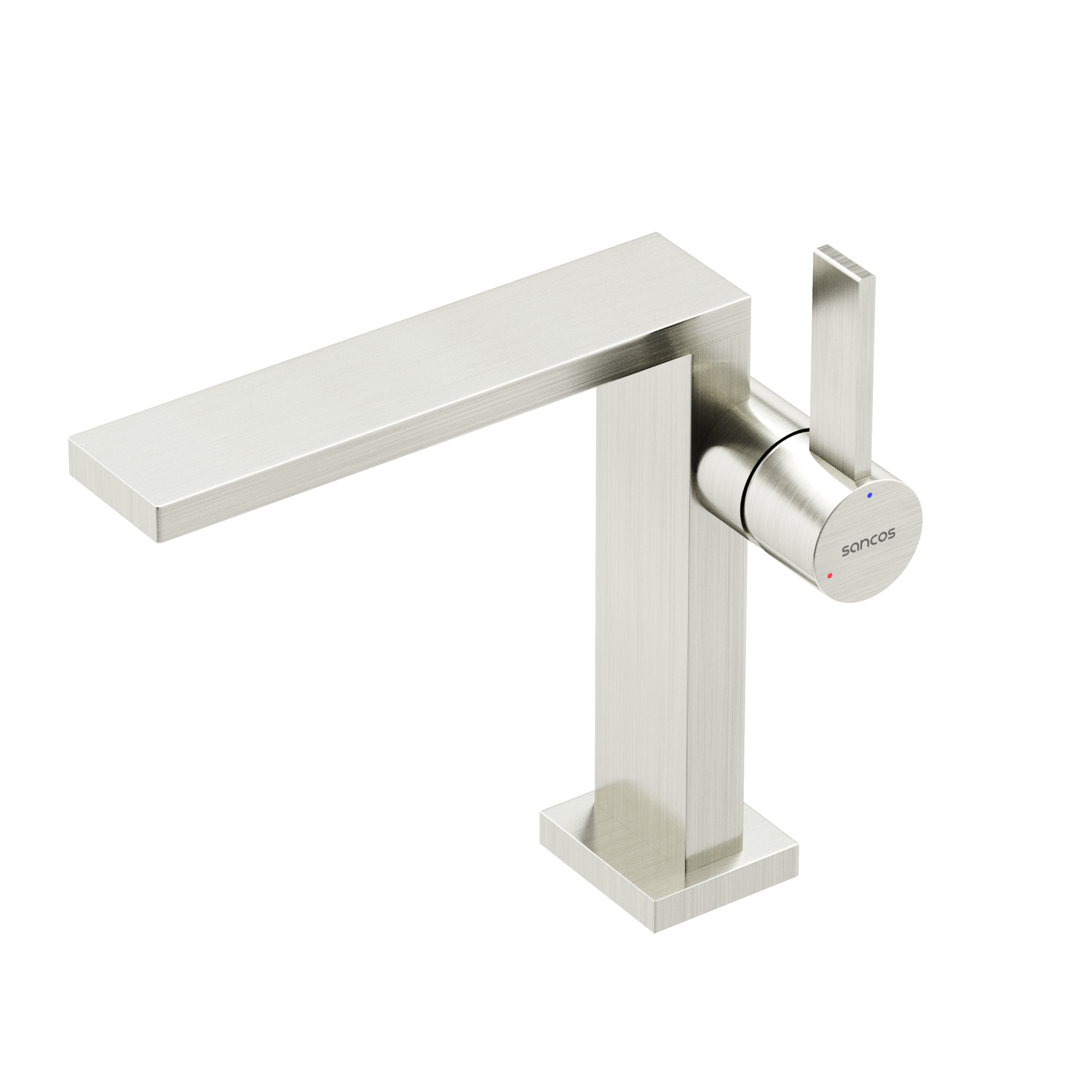 Смеситель для раковины высокий SANCOS Linn, брашированный никель, PVD покрытие, арт. SC9020BN