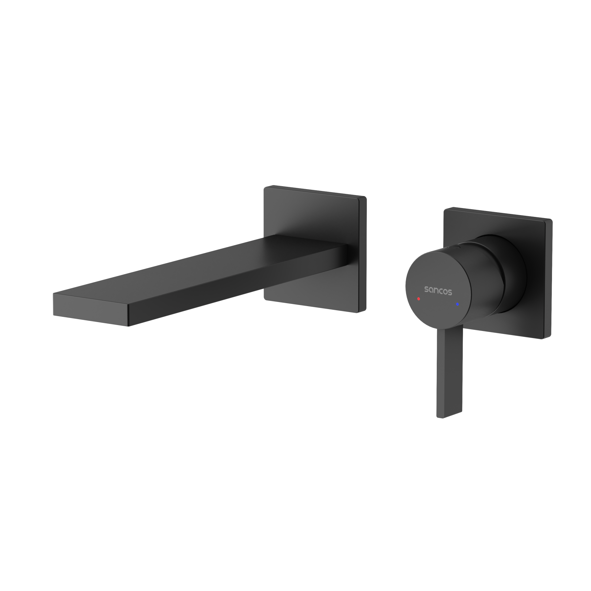 Смеситель для раковины sancos linn c внутренней частью, черный матовый, арт. sc9021mb