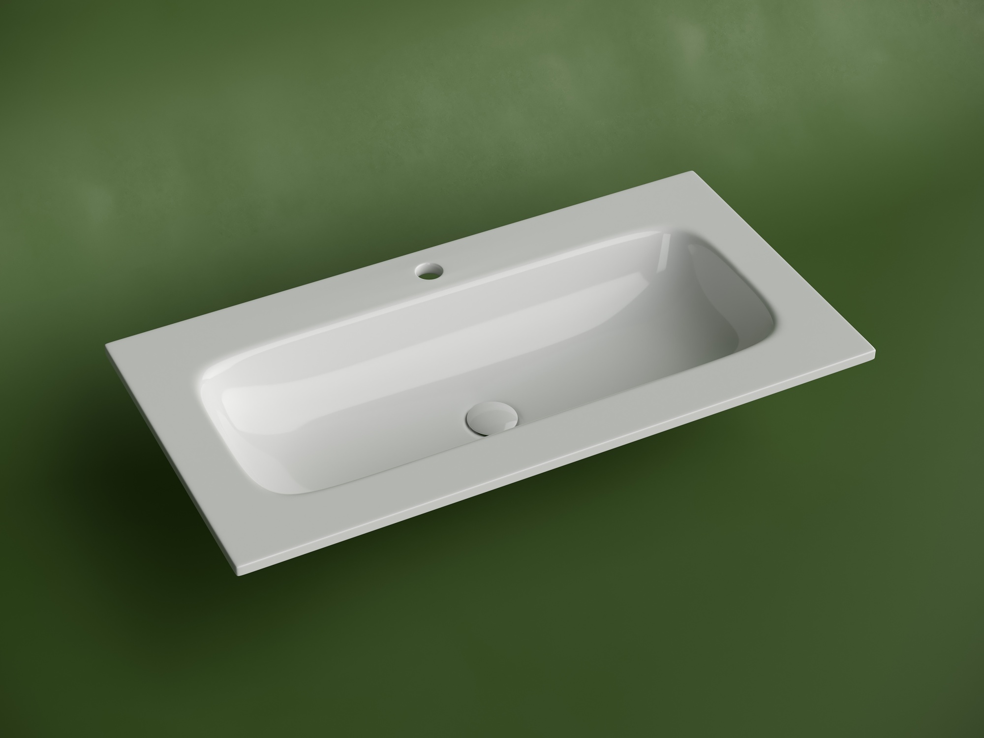 Раковина накладная мебельная grace прямоугольная 910x457x137 с отверстием под смеситель цвет белый cn7019