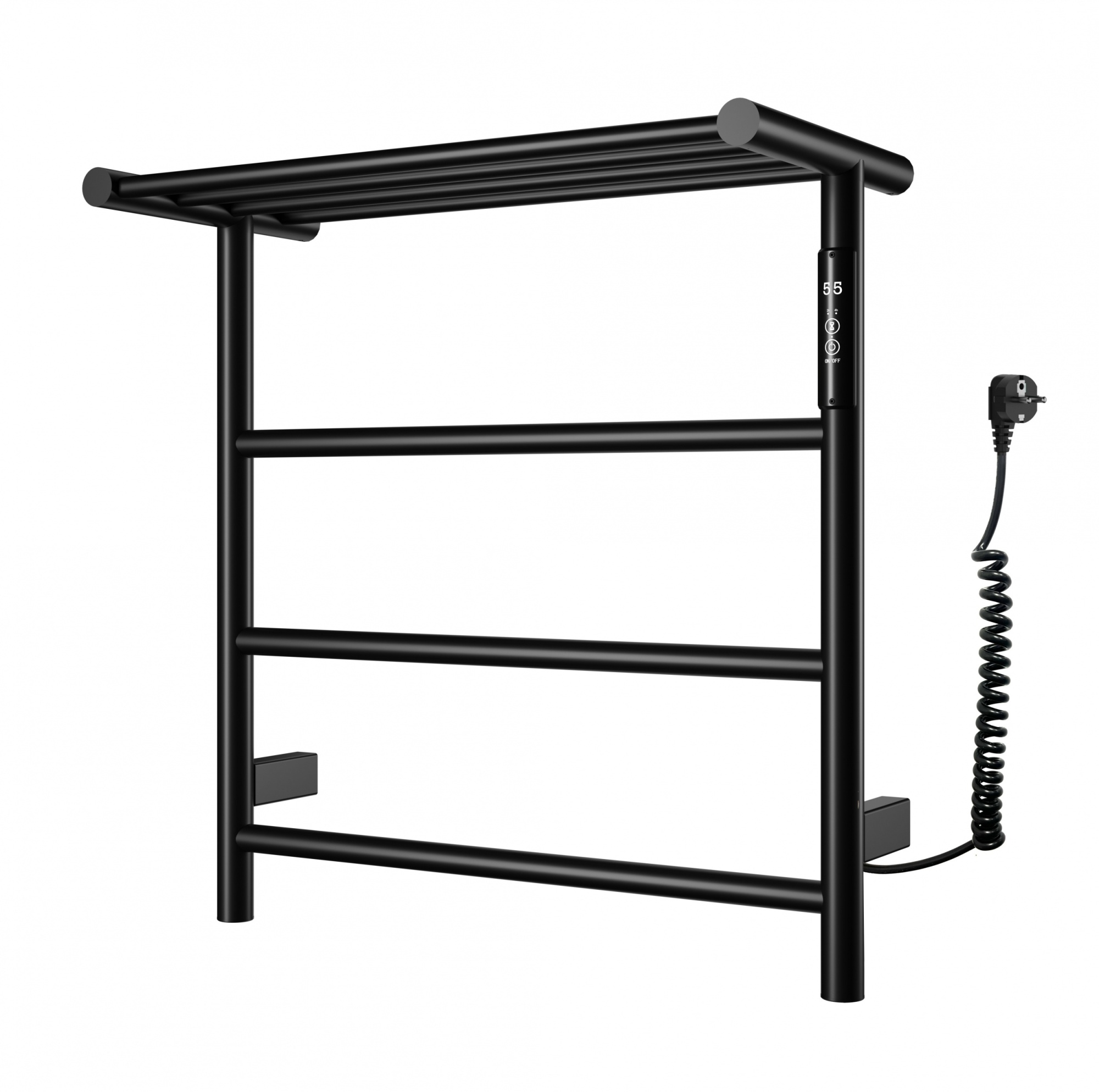 Полотенцесушитель электрический с полкой wonzon & woghand bonn, черный матовый (ww-al402-mb)