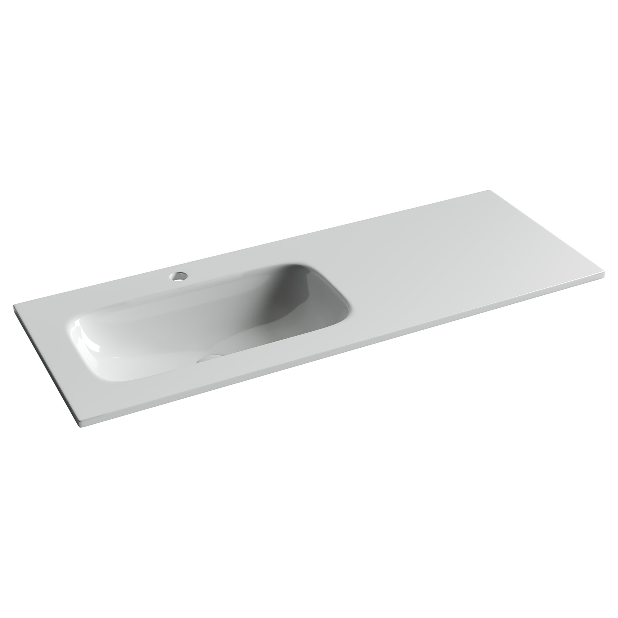 Раковина накладная мебельная grace прямоугольная 1210x457x137 с чашей слева и отверстием под смеситель цвет белый cn7020