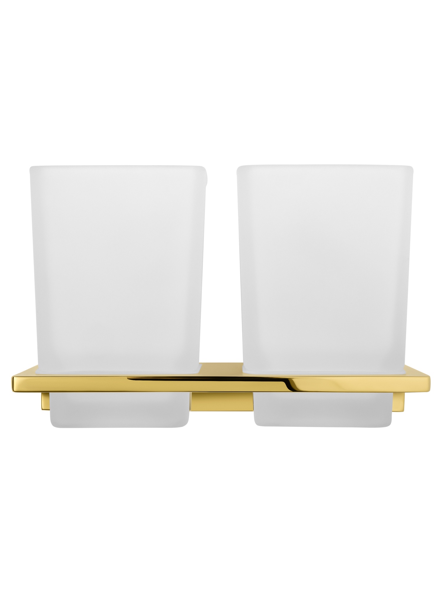 Два стакана для зубных щеток с держателем wonzon & woghand eclipse, глянцевое золото (ww-9128-lg)