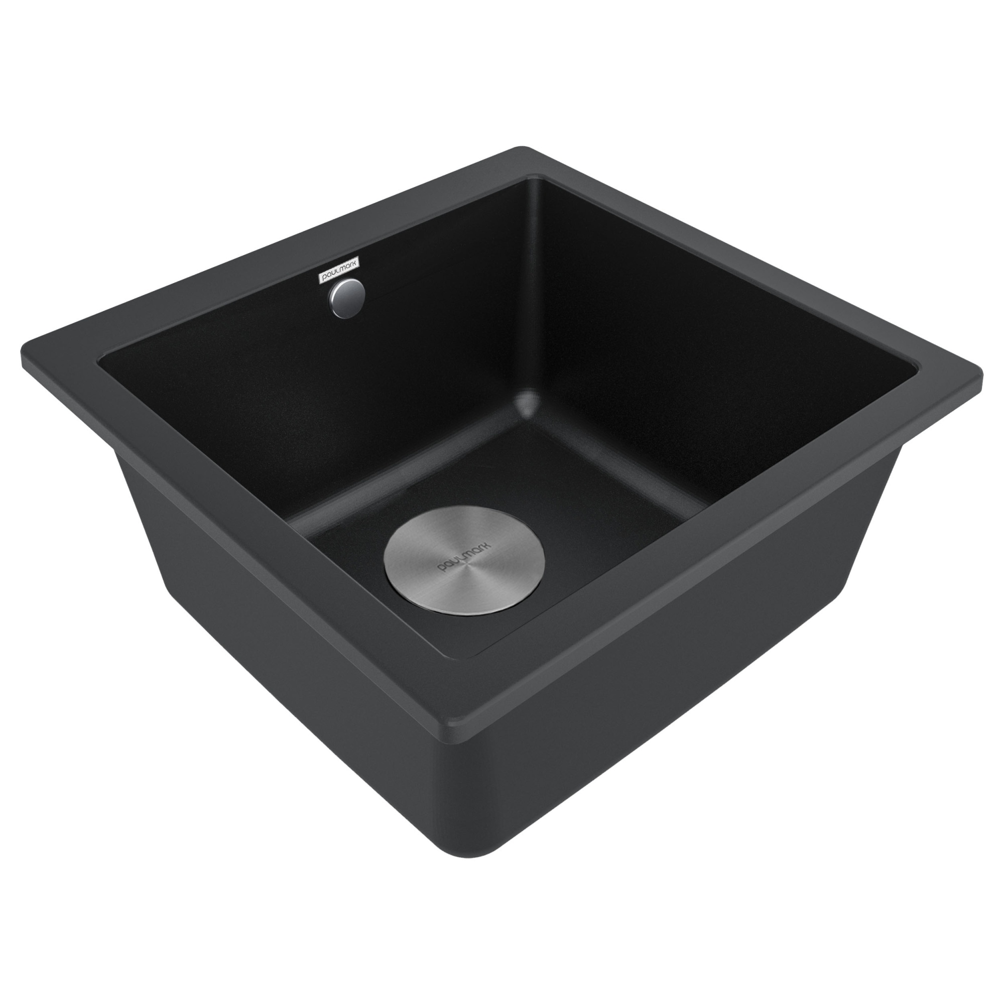 Мойка gera 50, it-granit, pm104546-blm, черный металлик, 445х460, подст. мон. paulmark