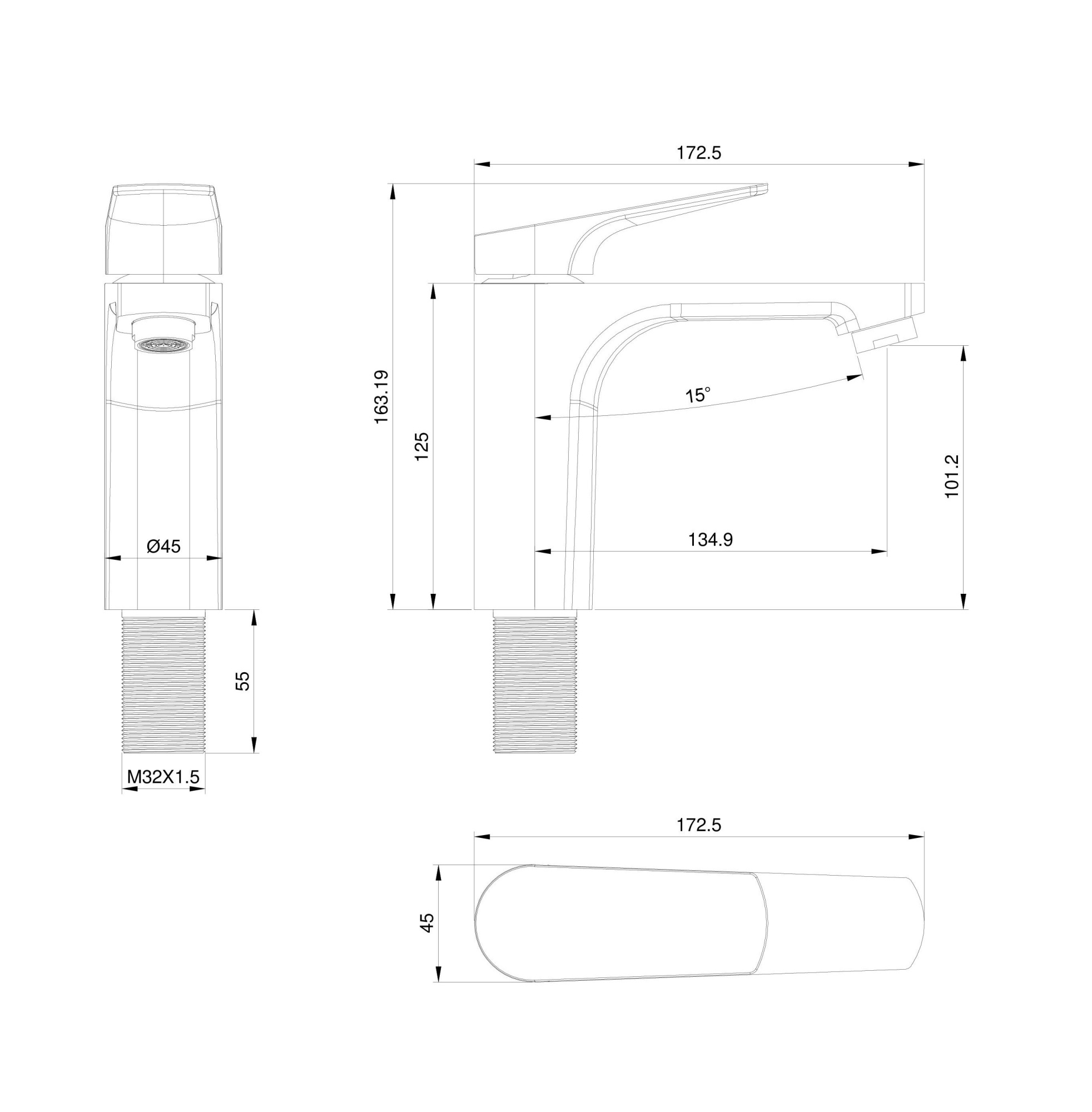 Смеситель для раковины wonzon & woghand, черный матовый (ww-a40492-mb)