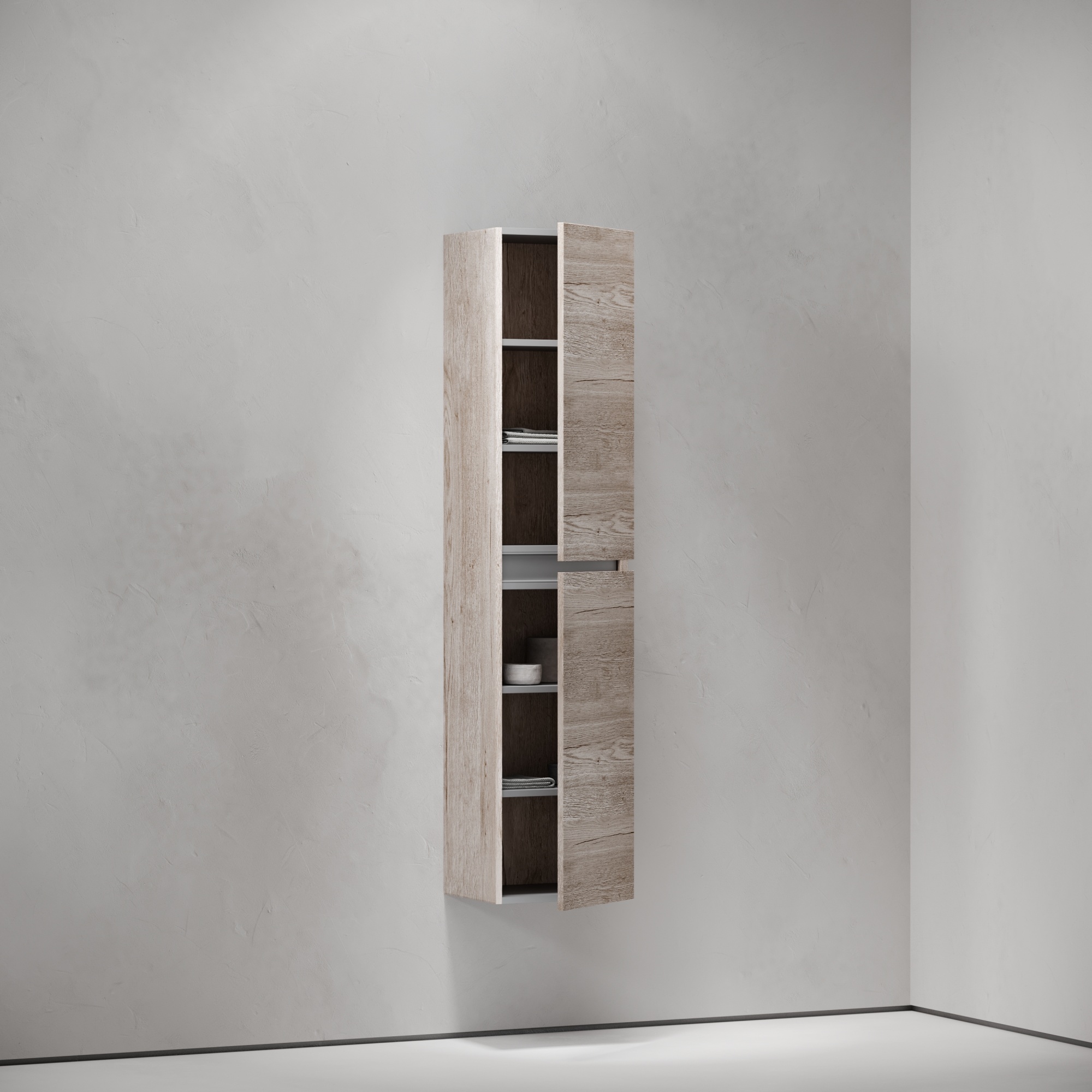 Шкаф-пенал sancos urban подвесной дуб галифакс натуральный, 350х300х1600 мм, арт. pur35eg