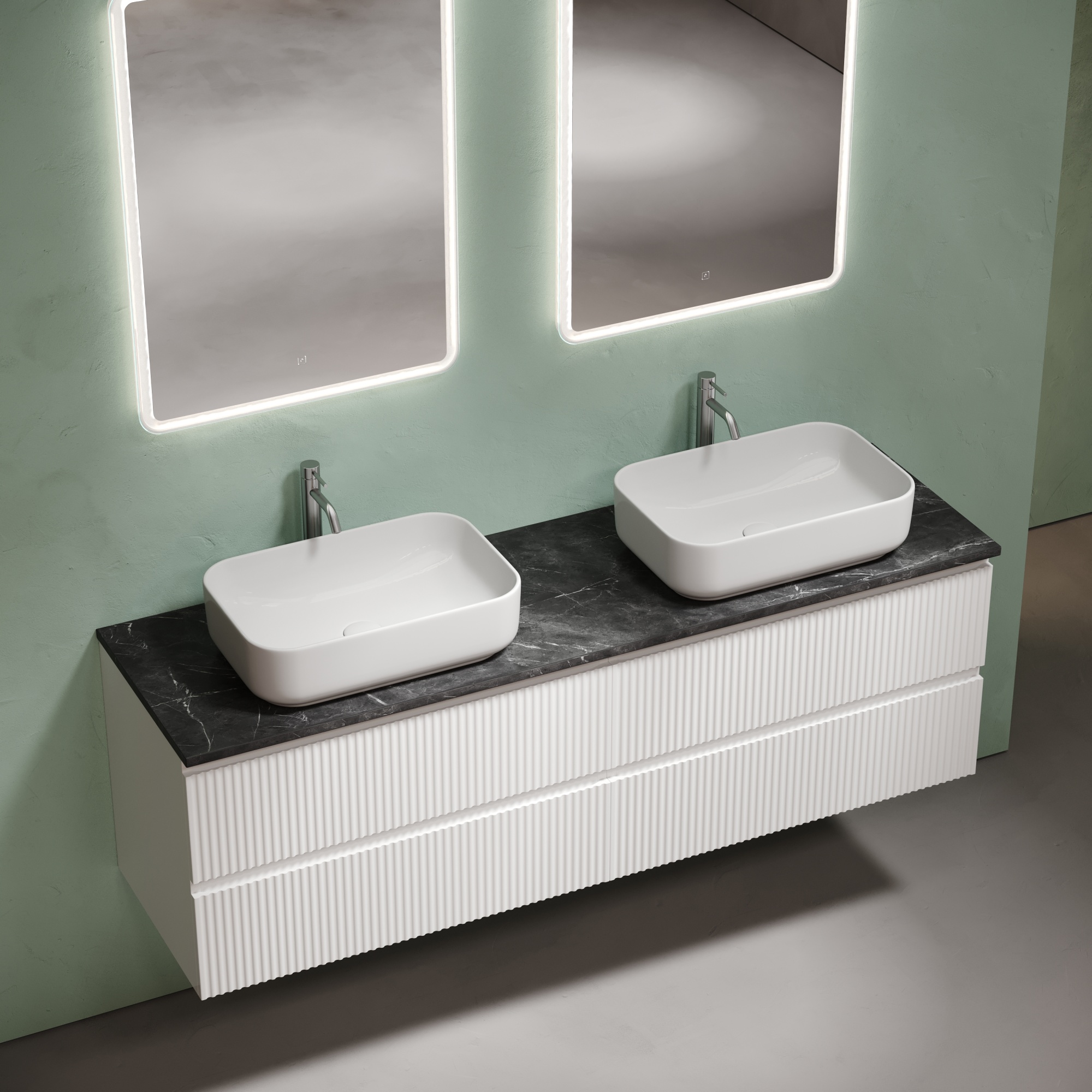 Столешница для ванной комнаты из керамогранита sancos black sky 1600х460 c отверстием под смеситель, арт.tt160a1x