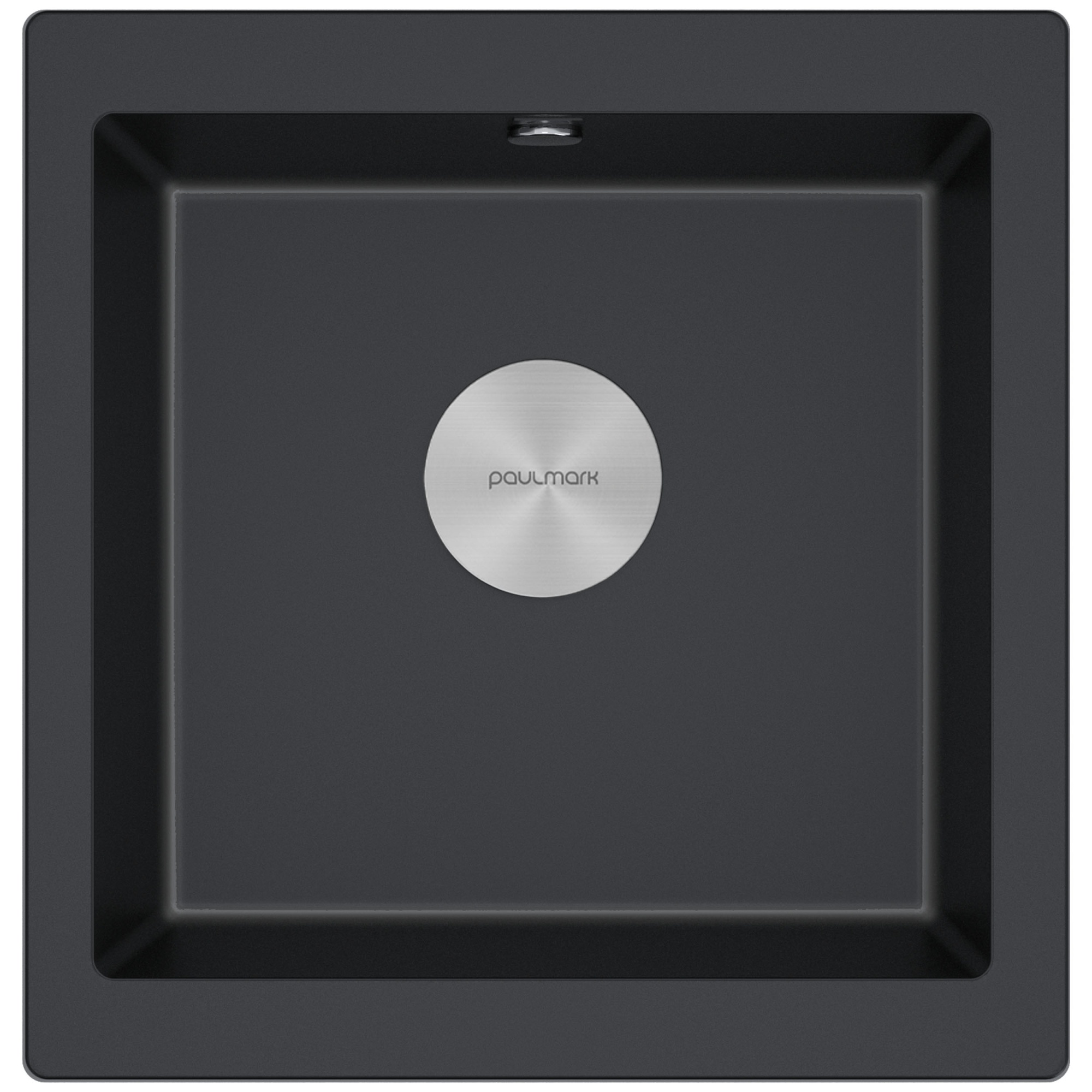 Мойка gera 50, it-granit, pm104546-blm, черный металлик, 445х460, подст. мон. paulmark