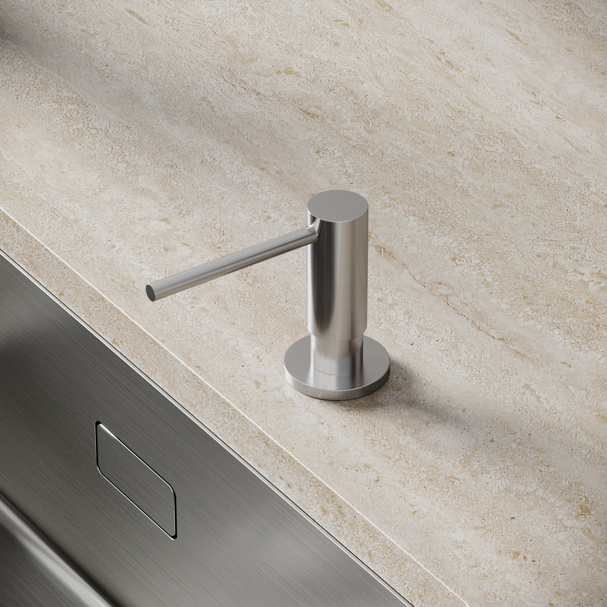 Дозатор для кухонной мойки Sancos, объем 500 мл, цвет брашированный никель, арт. SC40100BN