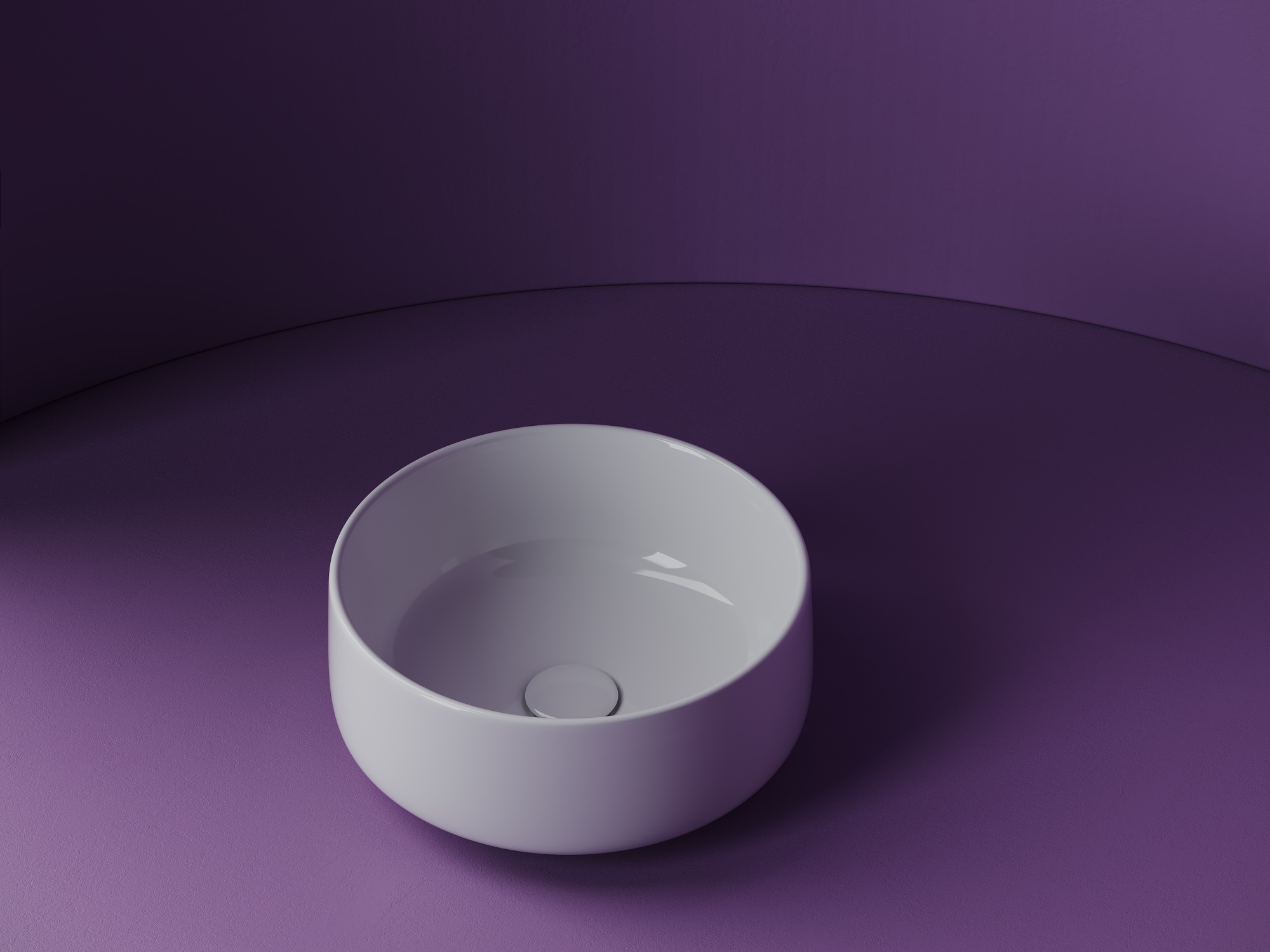 Умывальник чаша накладная круглая element 355x355x150мм