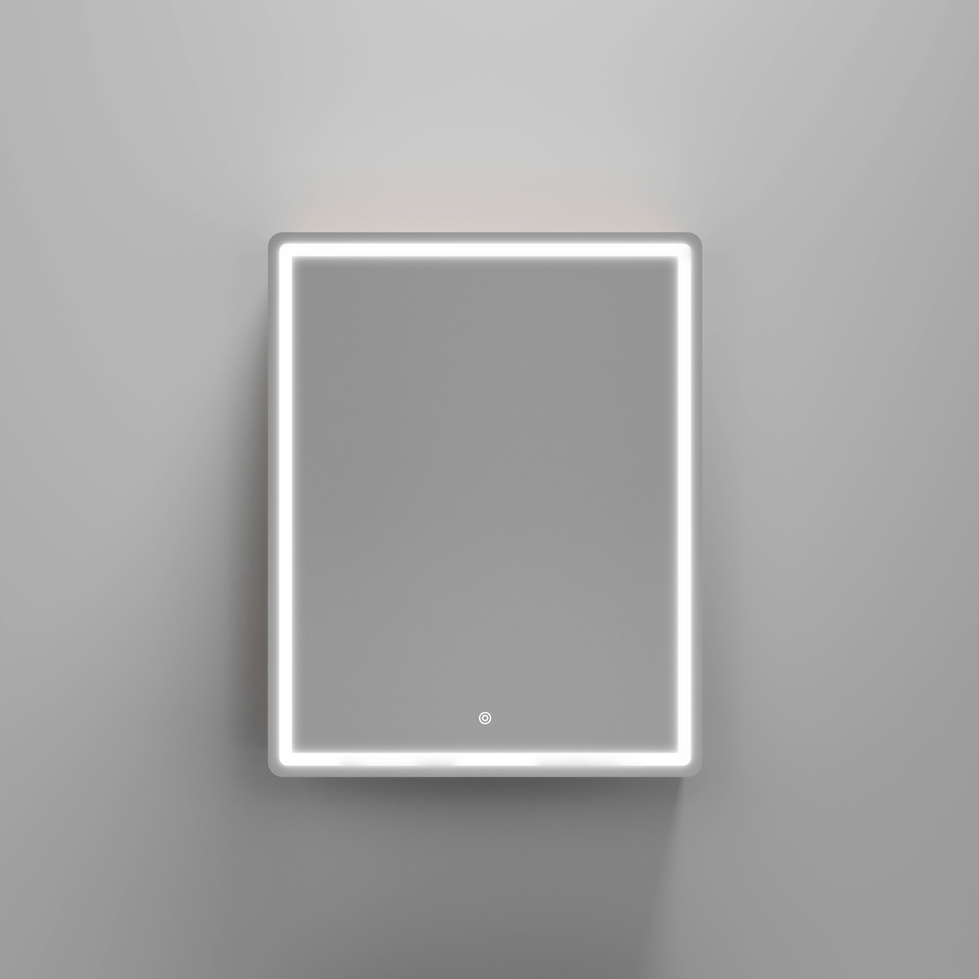 Зеркальный шкаф для ванной комнаты sancos mirror 590x150х740 мм, с led подсветкой, цвет дуб галифакс натуральный , арт. mi60eg