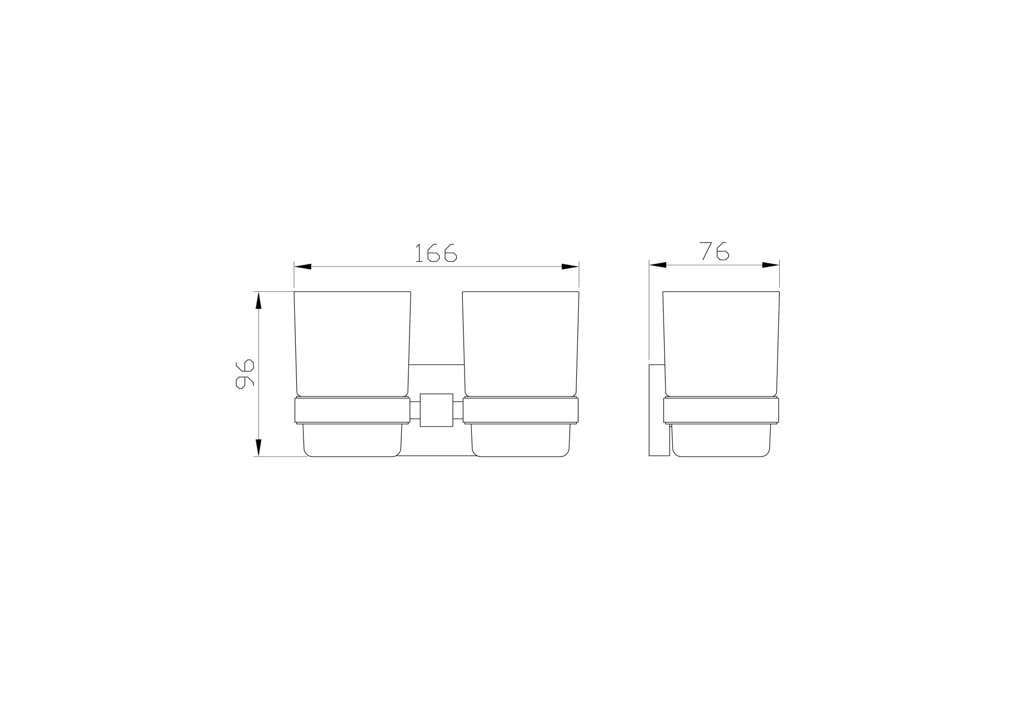 Два стакана для зубных щеток с держателем wonzon & woghand polo, хром (ww-8928)