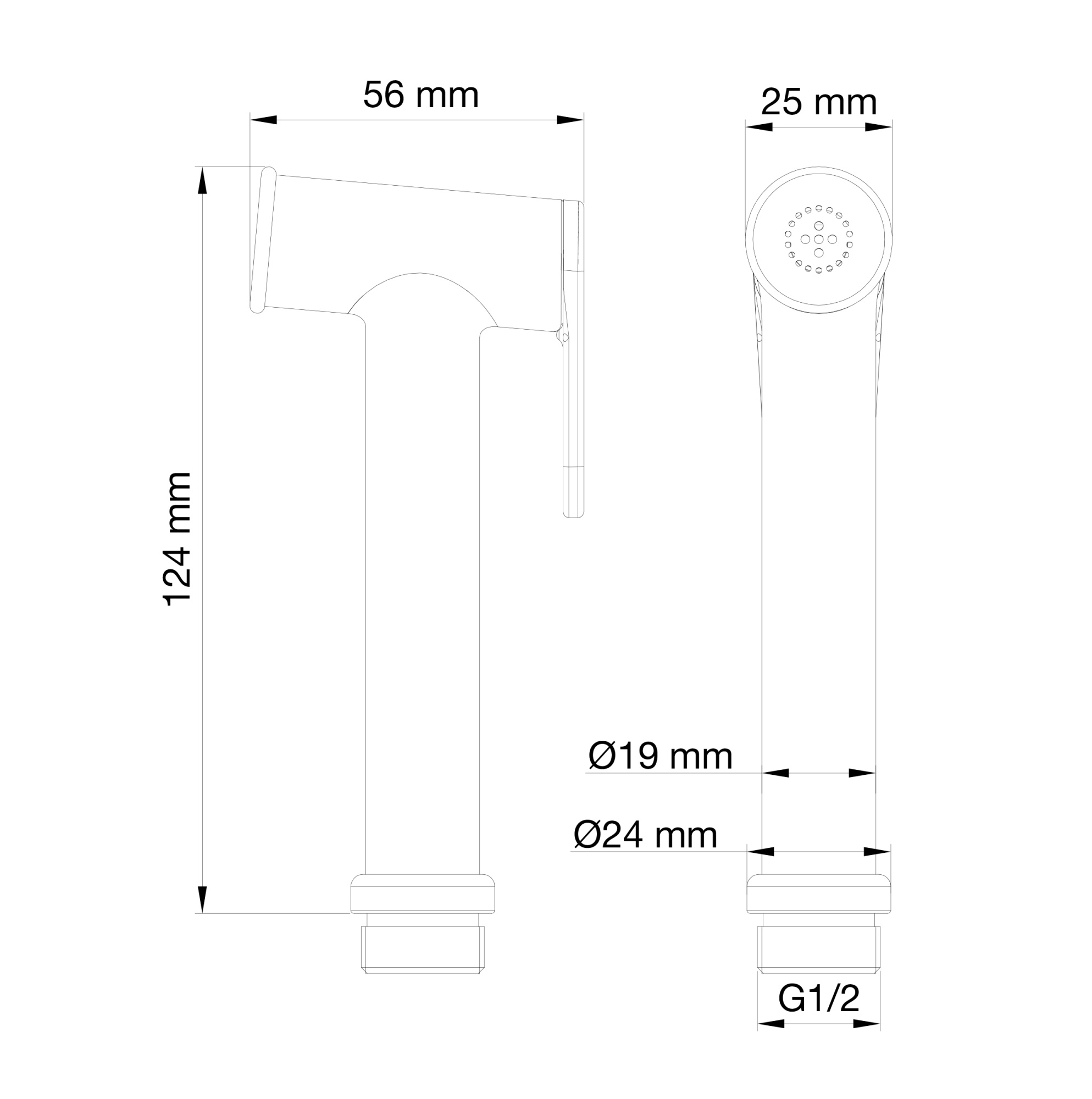 Лейка для гигиенического душа wonzon & woghand, брашированный никель (ww-88pq01-bn)