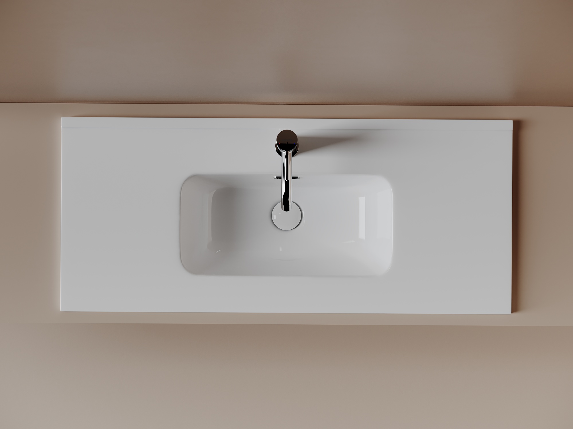 CN7030 Раковина мебельная накладная Compact 910x395x170, цвет белый