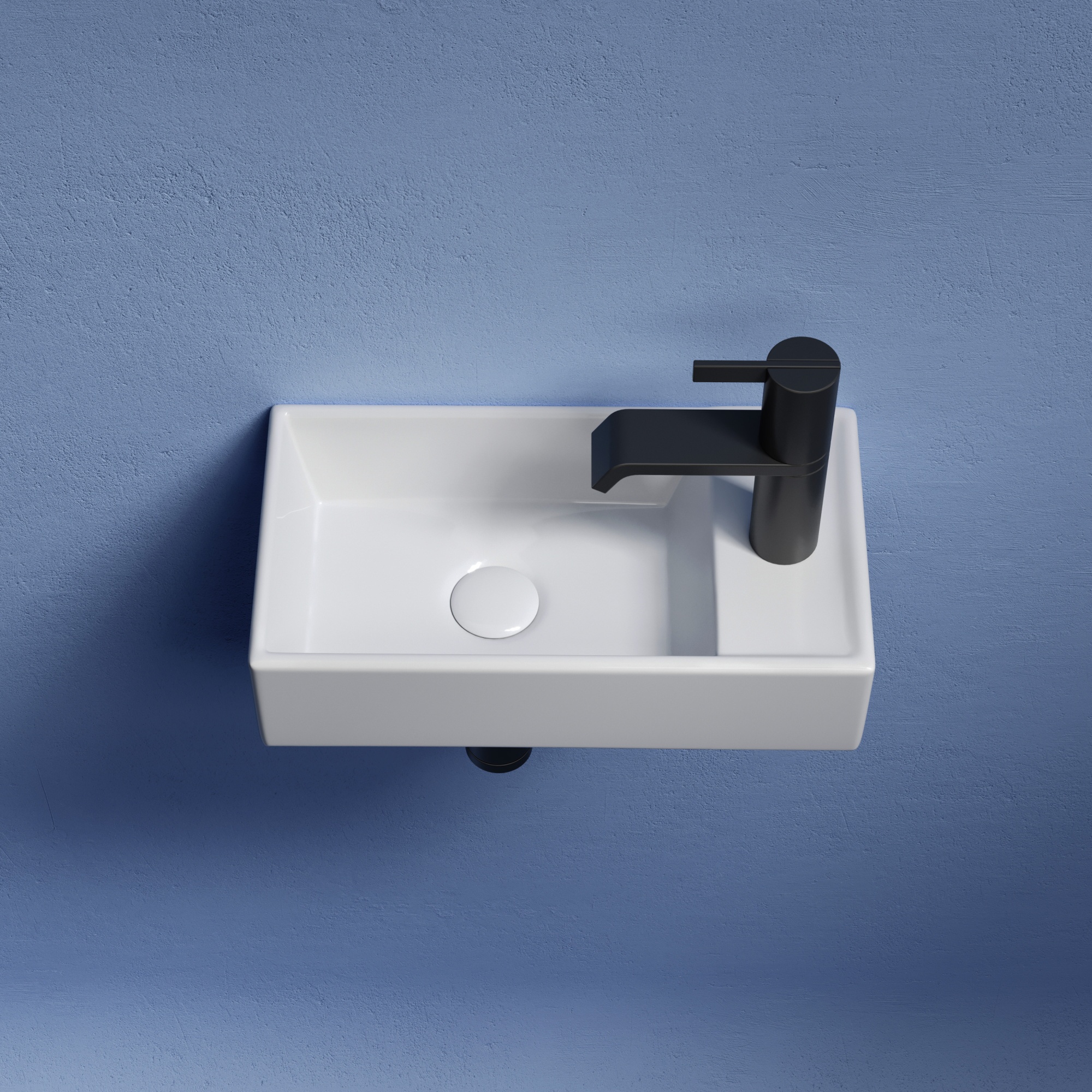 Умывальник подвесной прямоугольный (чаша слева, отверстие под смеситель справа) element 407x217x100