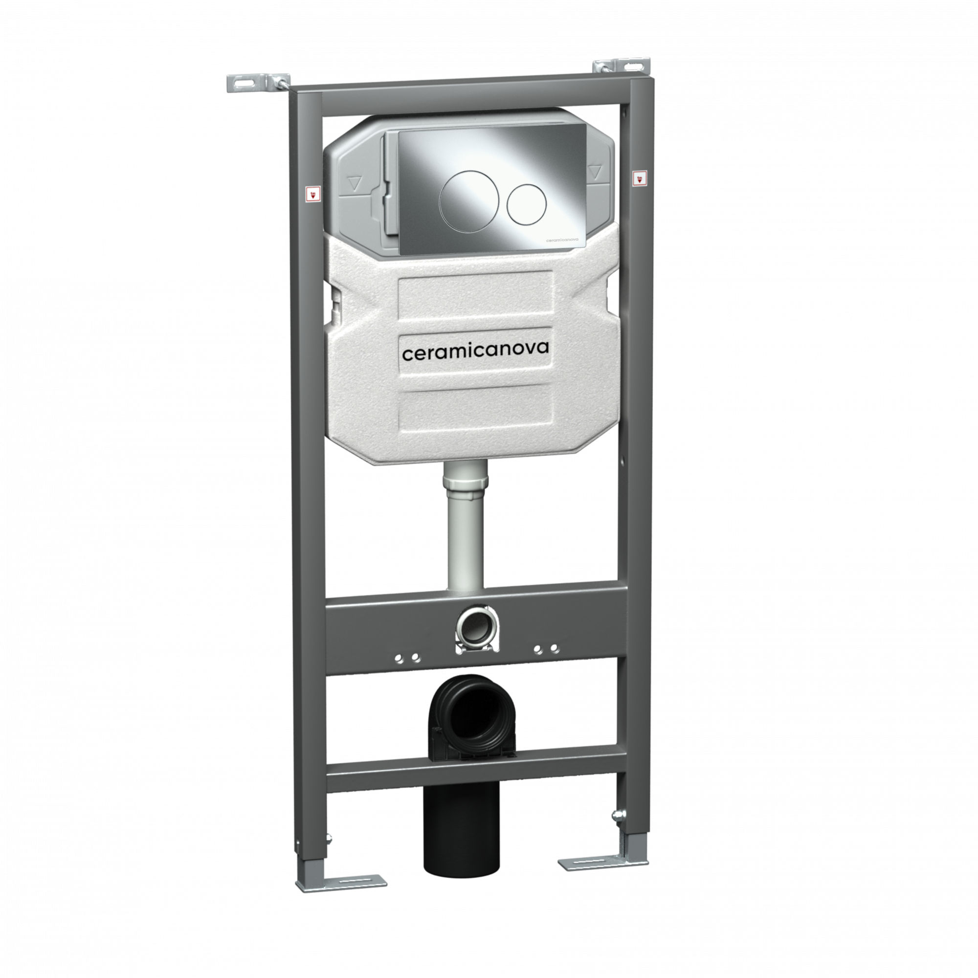 Система инсталляции для унитазов ceramicanova envision с кнопкой смыва round цвет хром и креплениями, арт. cn1001ch