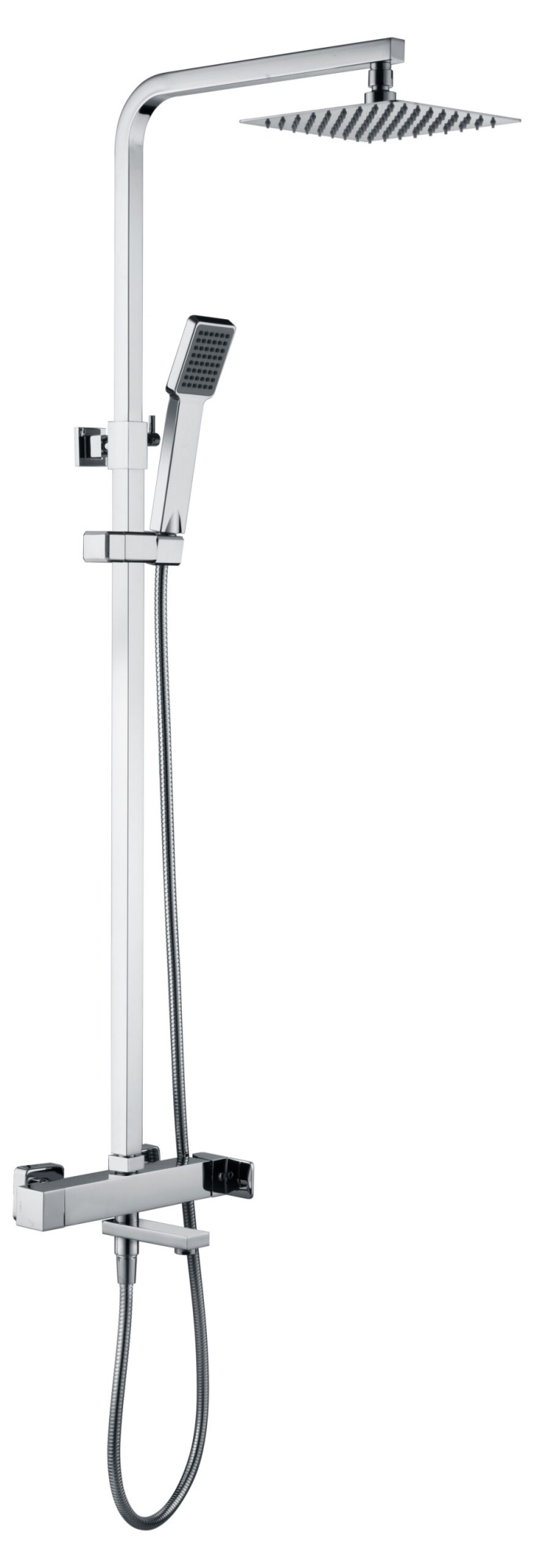 Душевая система настенная для ванны/душа с изливом верхним душем и лейкой imex fiyi bdf016-b chrome